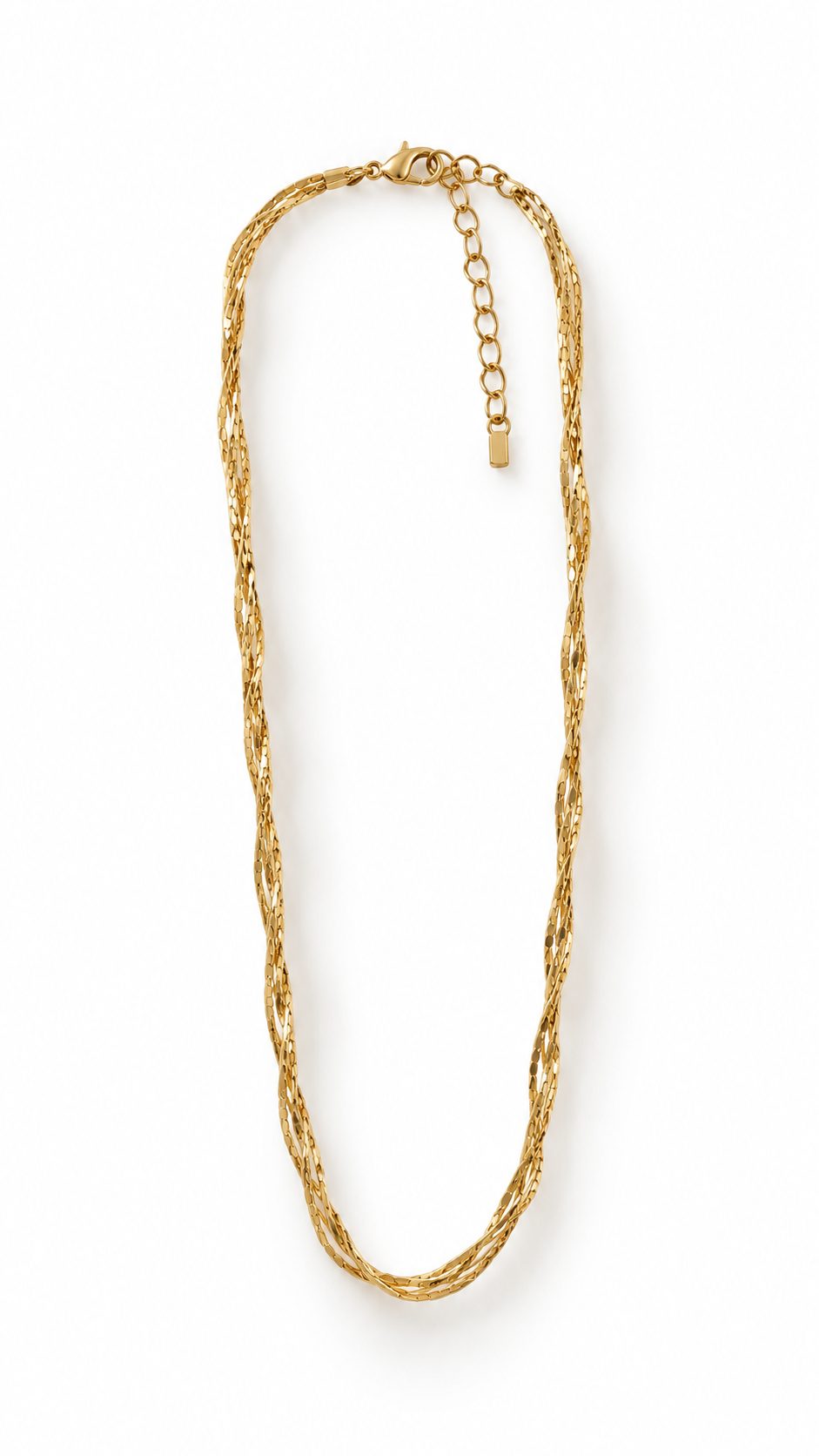Noa fine braided short necklace Gold-1