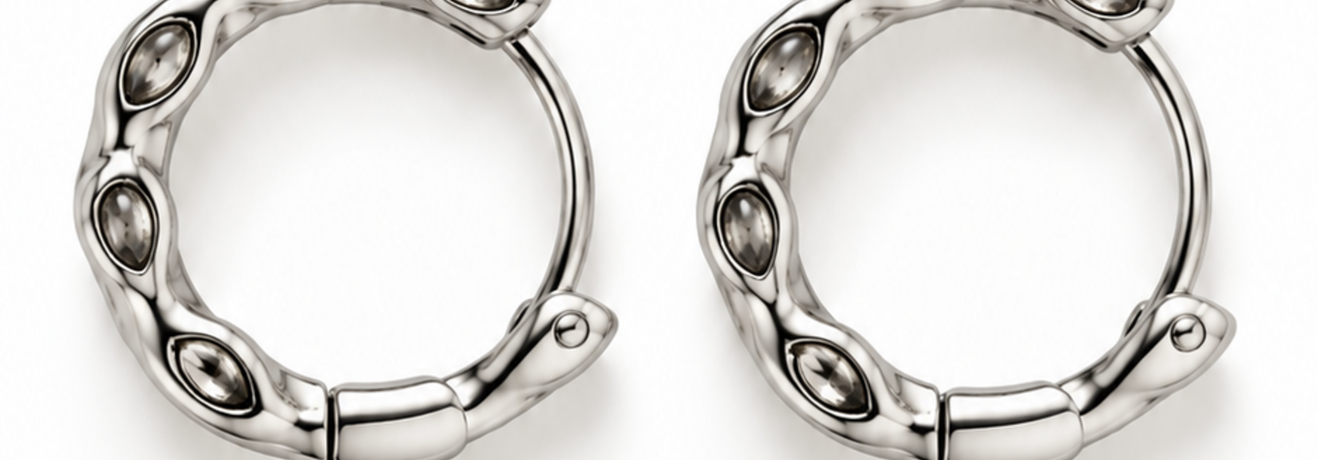 Therin hammered hoops Silver