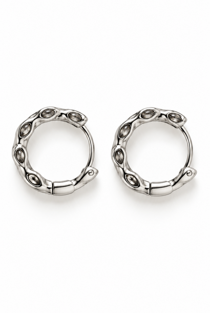 Therin hammered hoops Silver