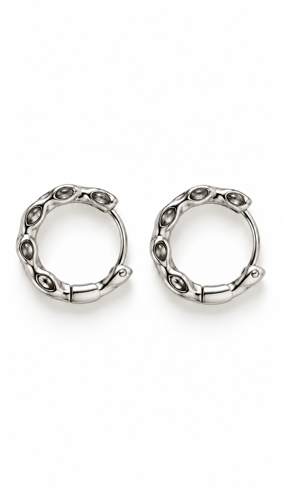 Therin hammered hoops Silver-1
