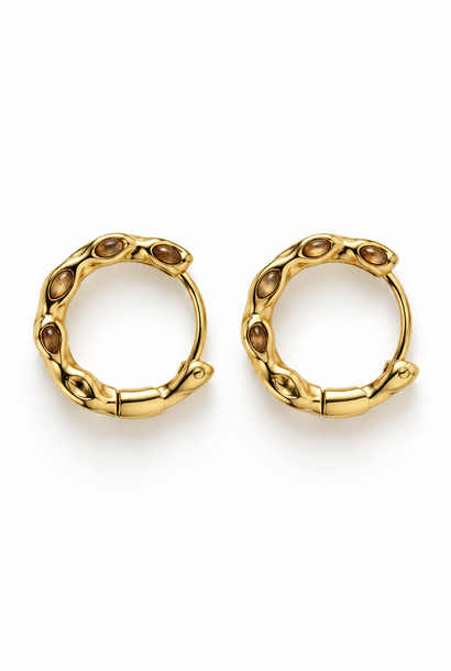Therin hammered hoops Gold