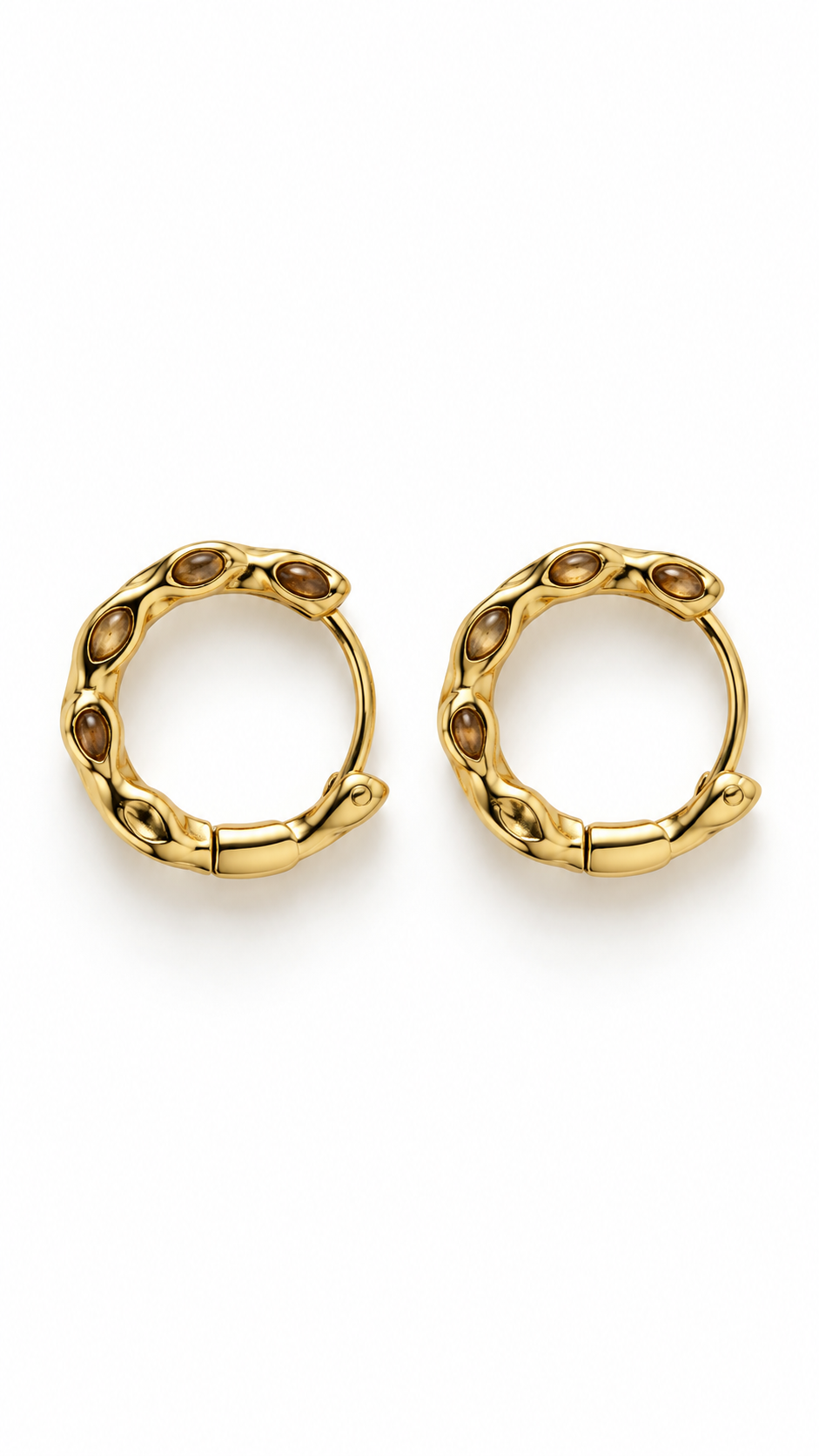 Therin hammered hoops Gold-1