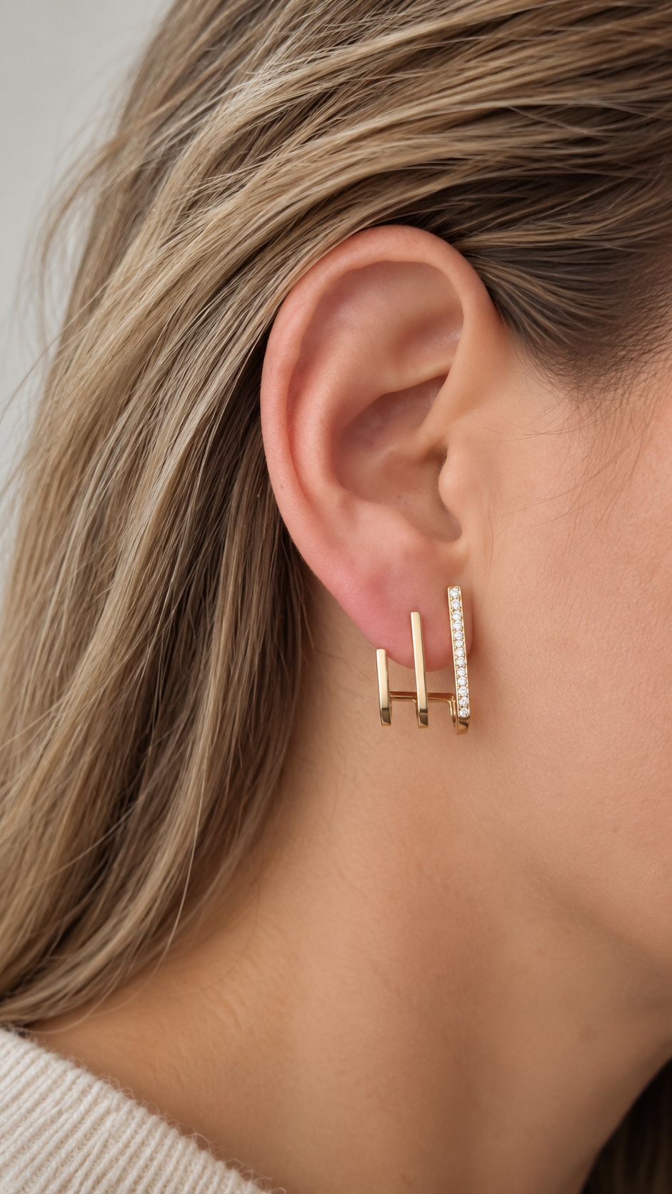 Dorea fine statement diamond earring Gold-2
