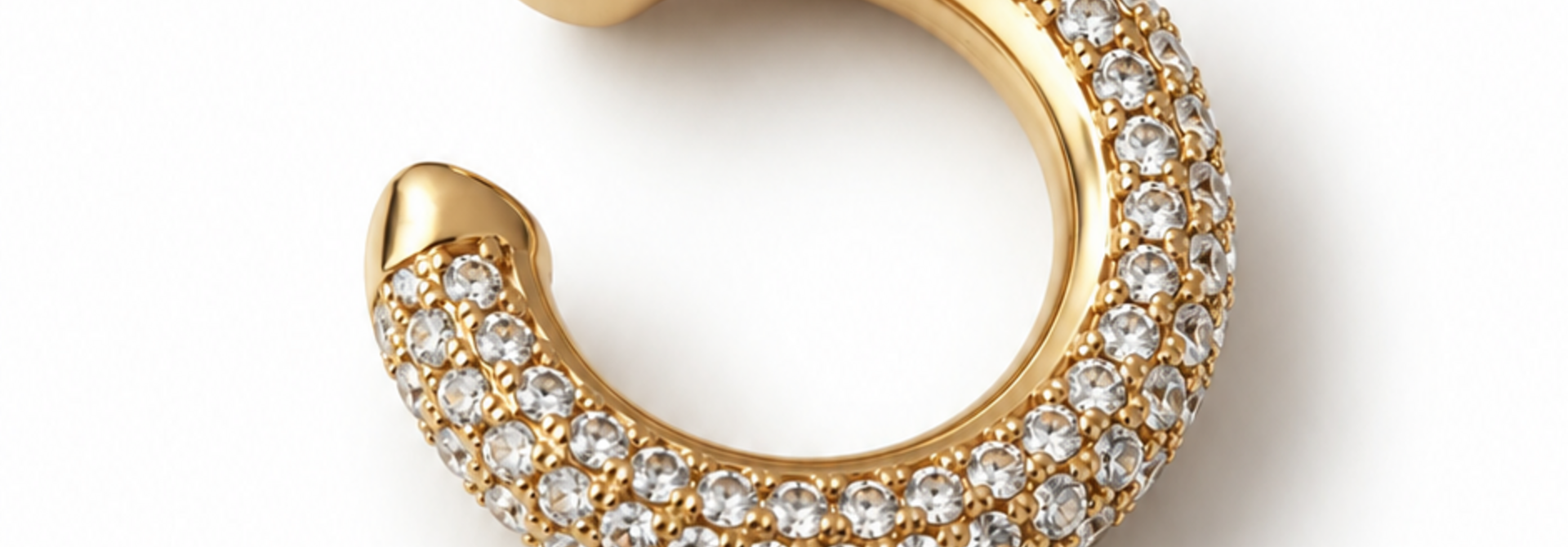 Nikki statement diamond hoop cuff Gold
