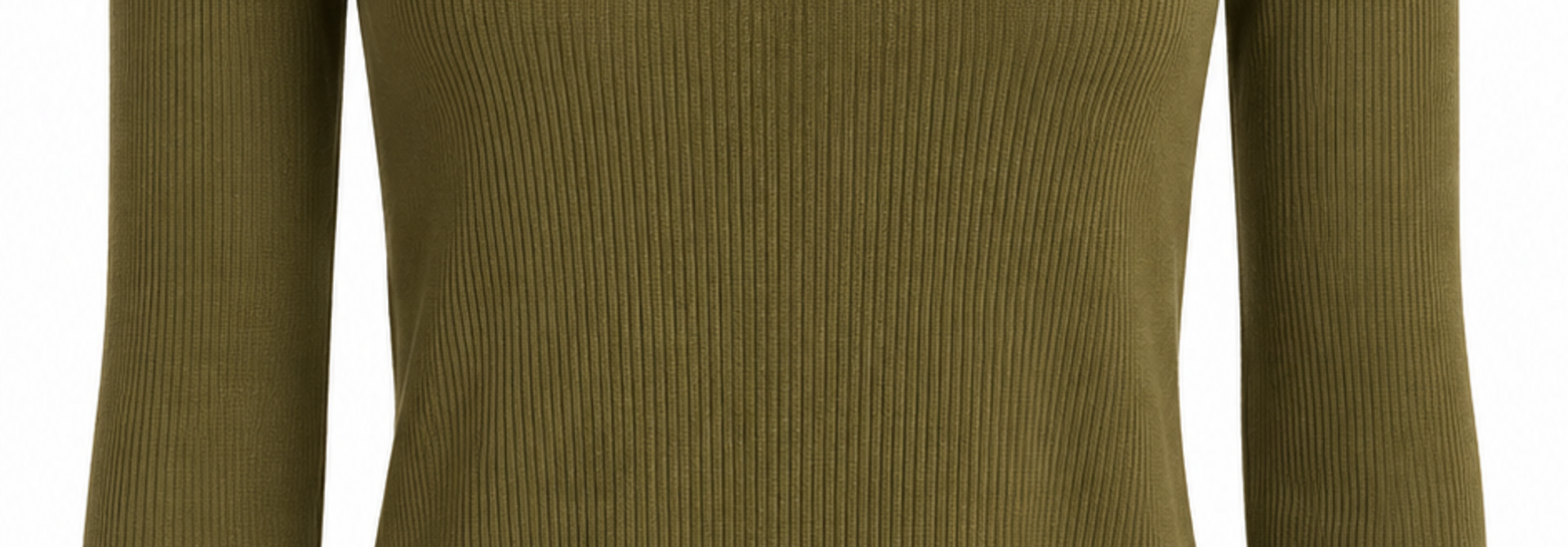 Maja rib knit l/s top with squared neckline Olive Green