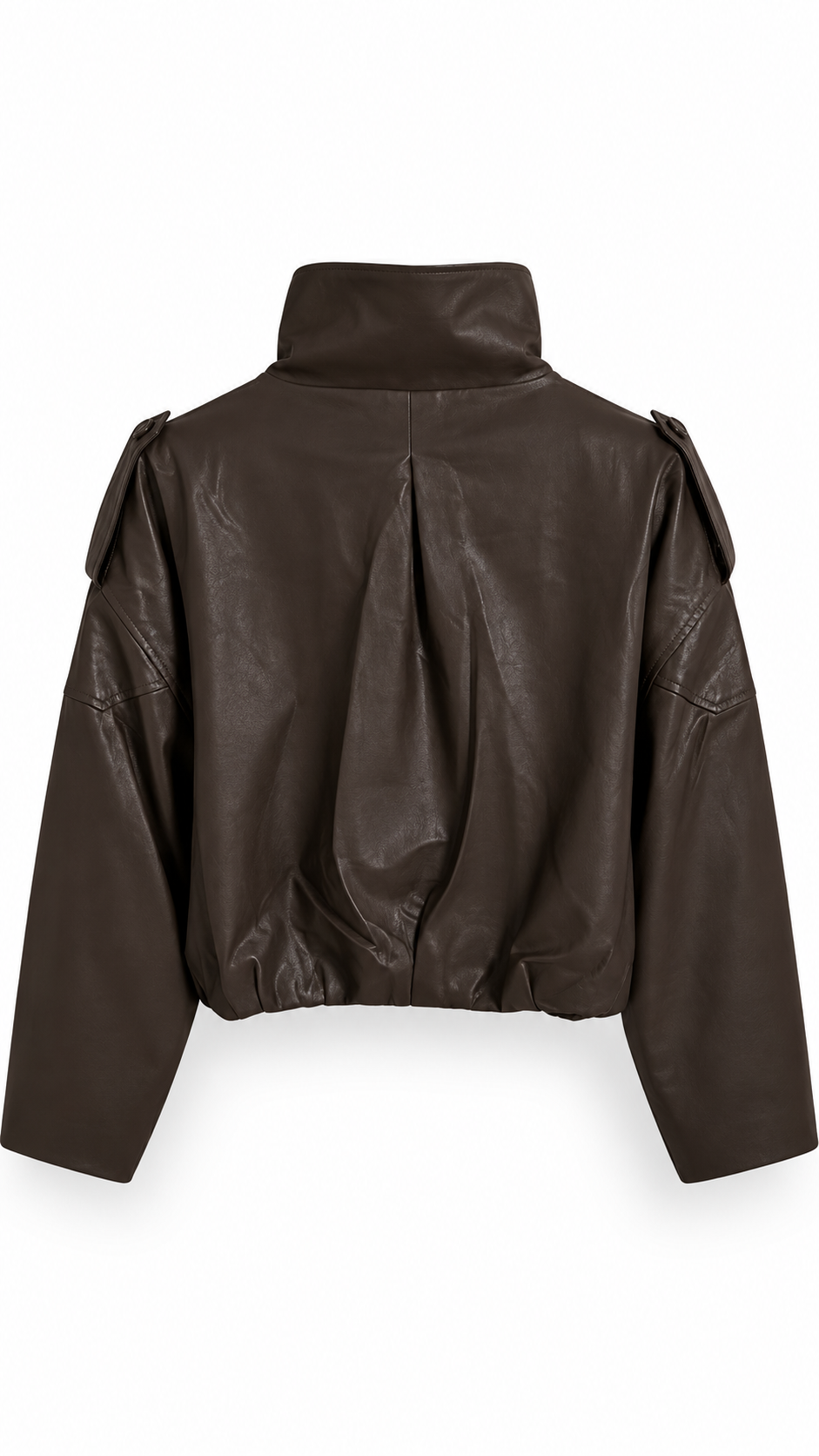 Chebbi fine leather tunelneck batsleeve bomber jacket Brown-2