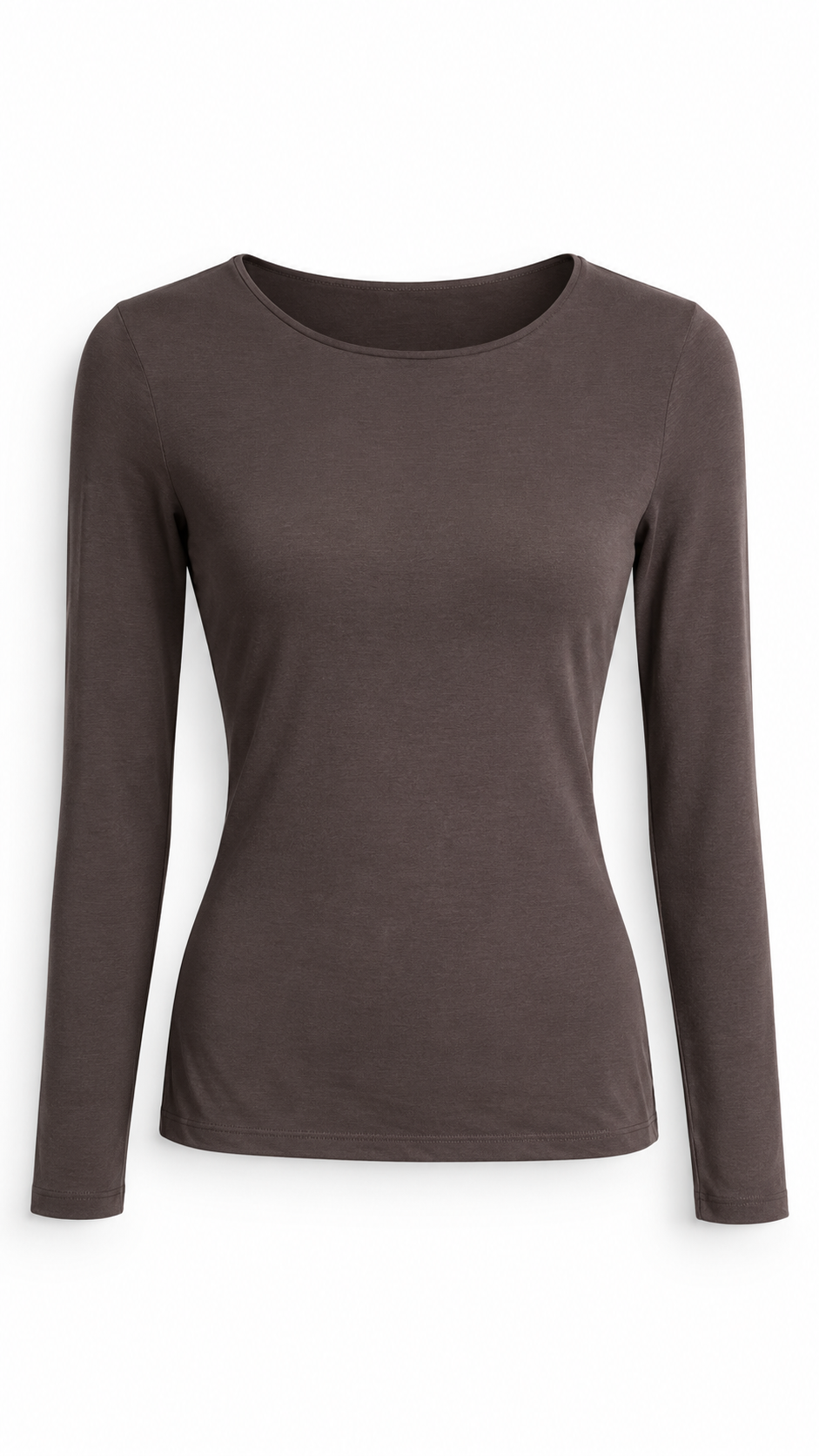 Kanpur fine wool layering t-shirt top Brown-1
