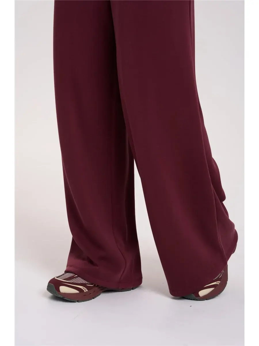 Bobiny modal satin touch stretch jogging pant Bordeaux-3