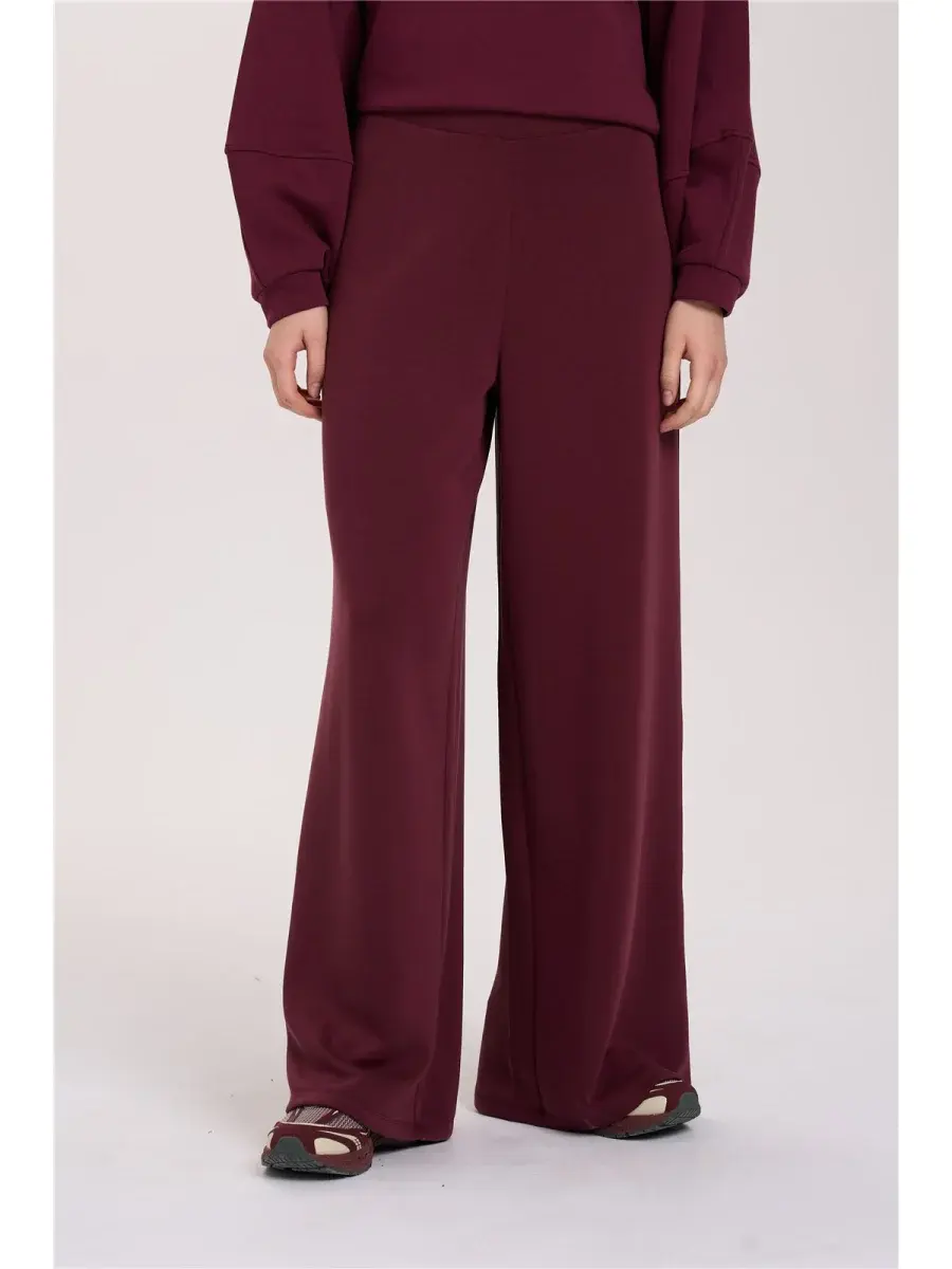 Bobiny modal satin touch stretch jogging pant Bordeaux-2