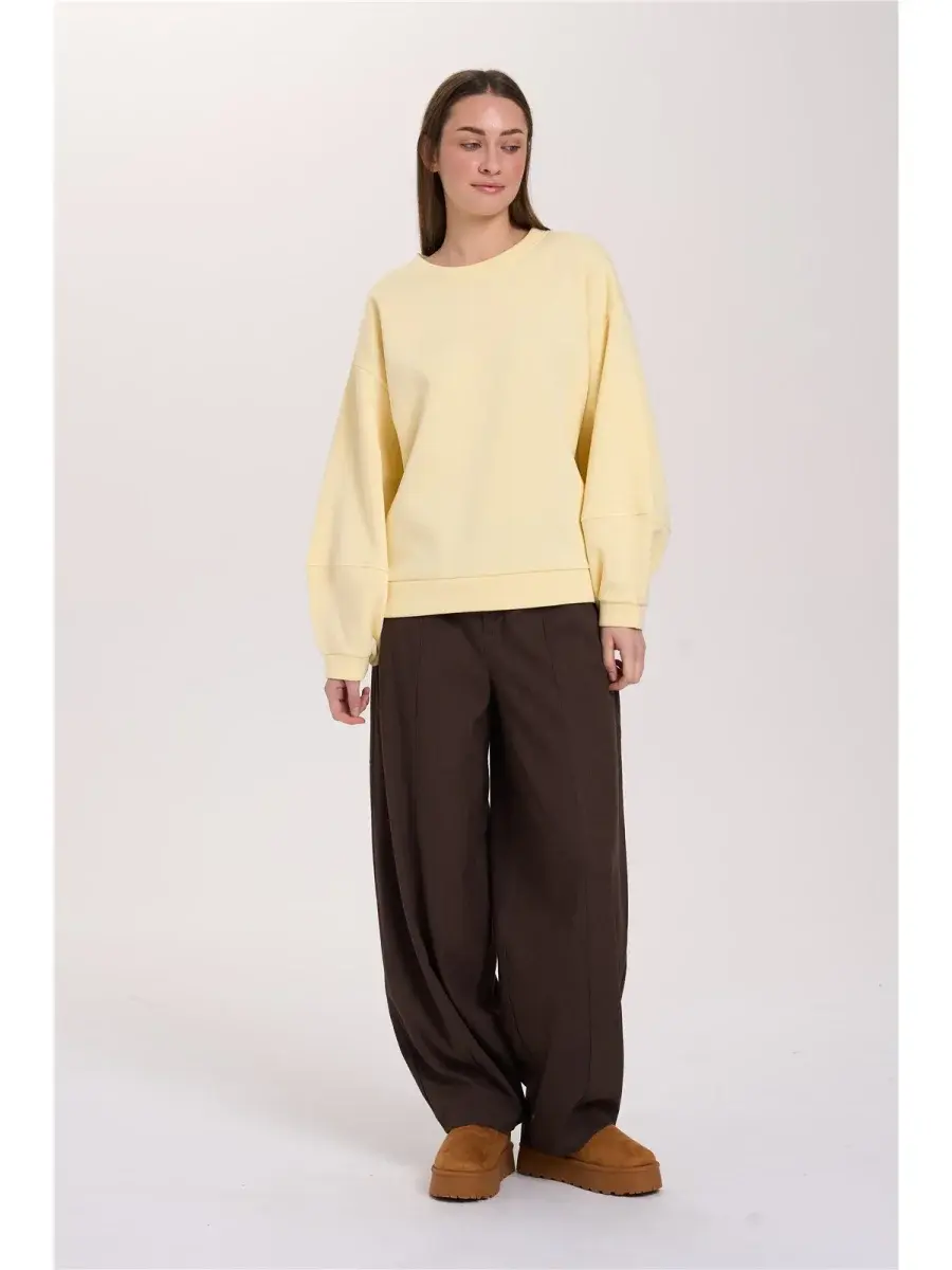 Somira oversized ballonsleeve sweater Butter Yellow-4