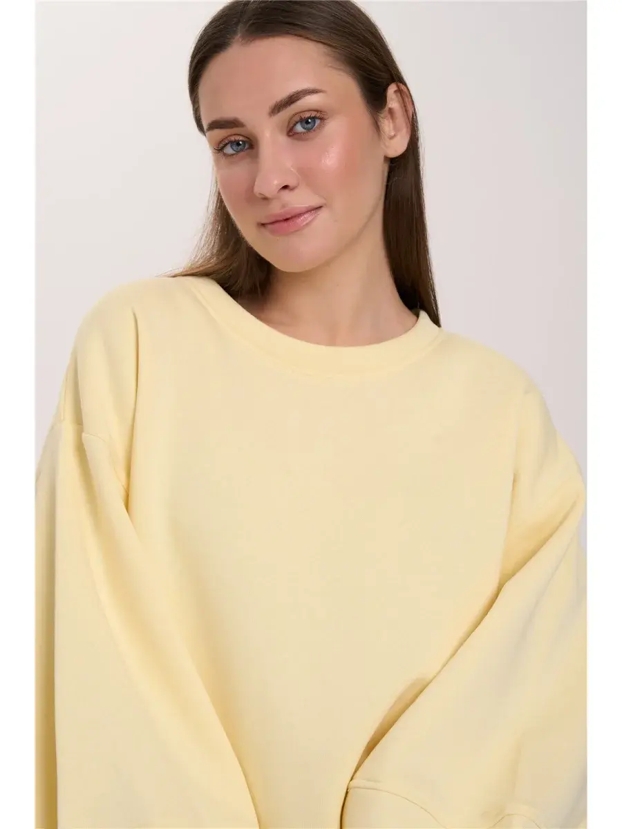 Somira oversized ballonsleeve sweater Butter Yellow-2