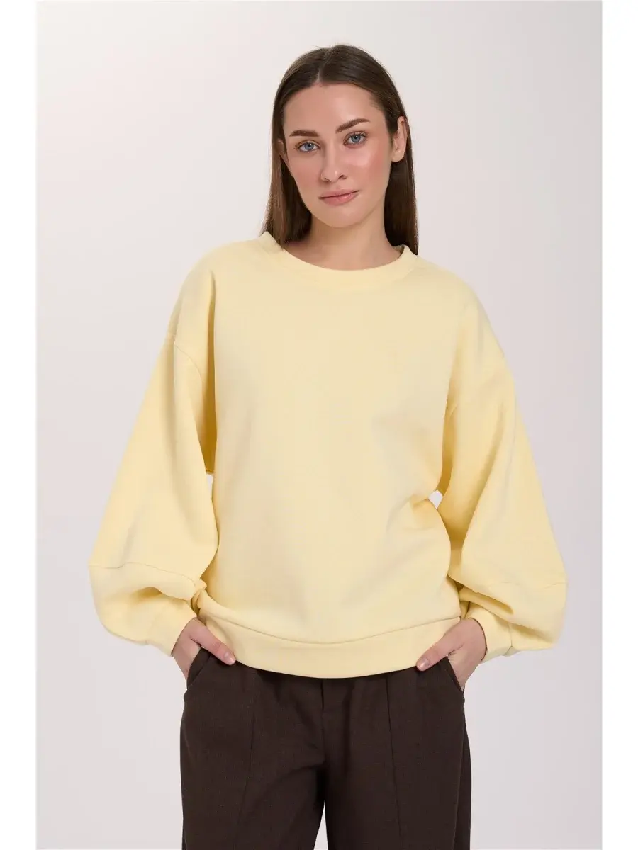 Somira oversized ballonsleeve sweater Butter Yellow-1