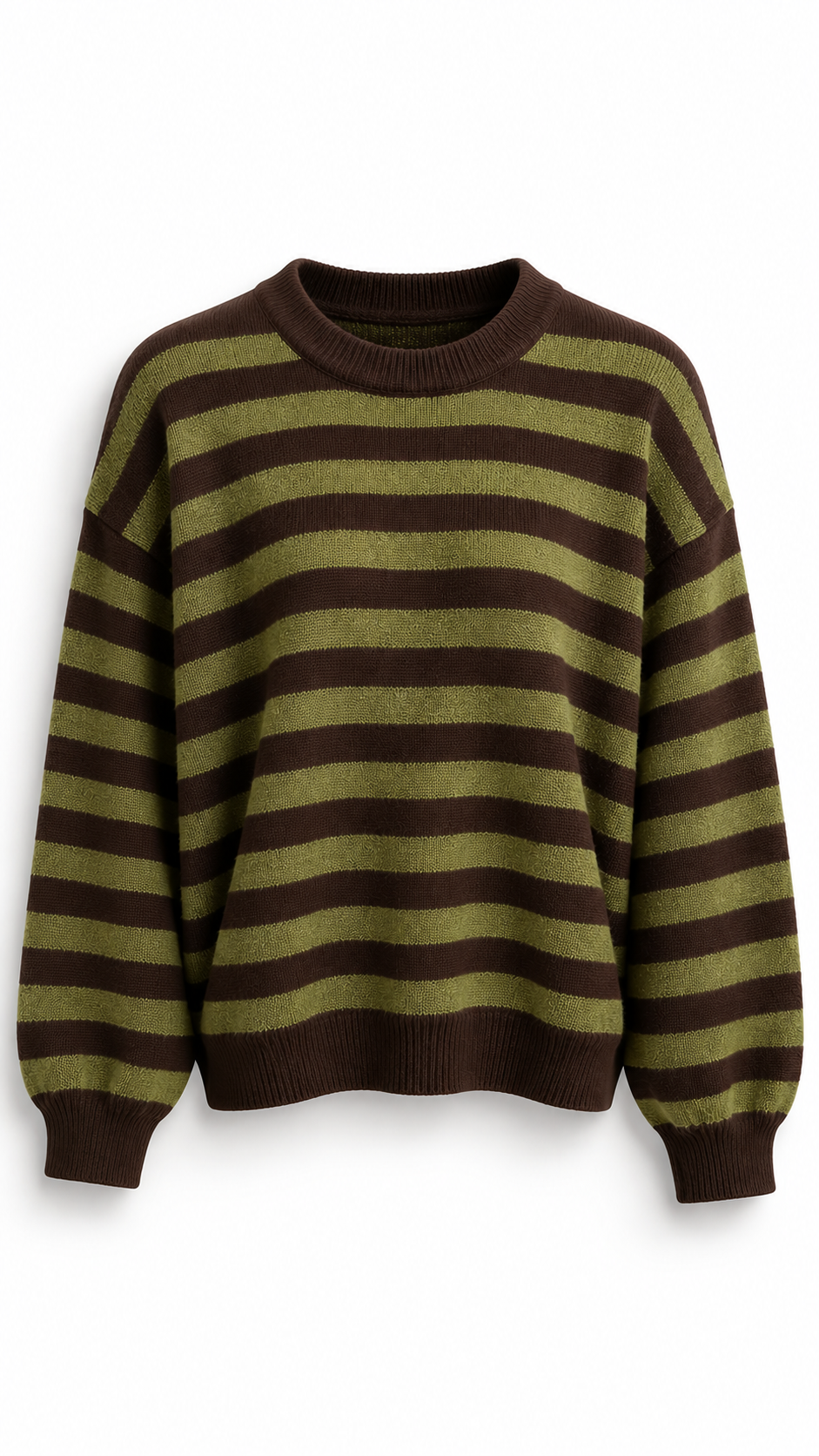 Matti soft stripped knit Brown / Olive Green-1