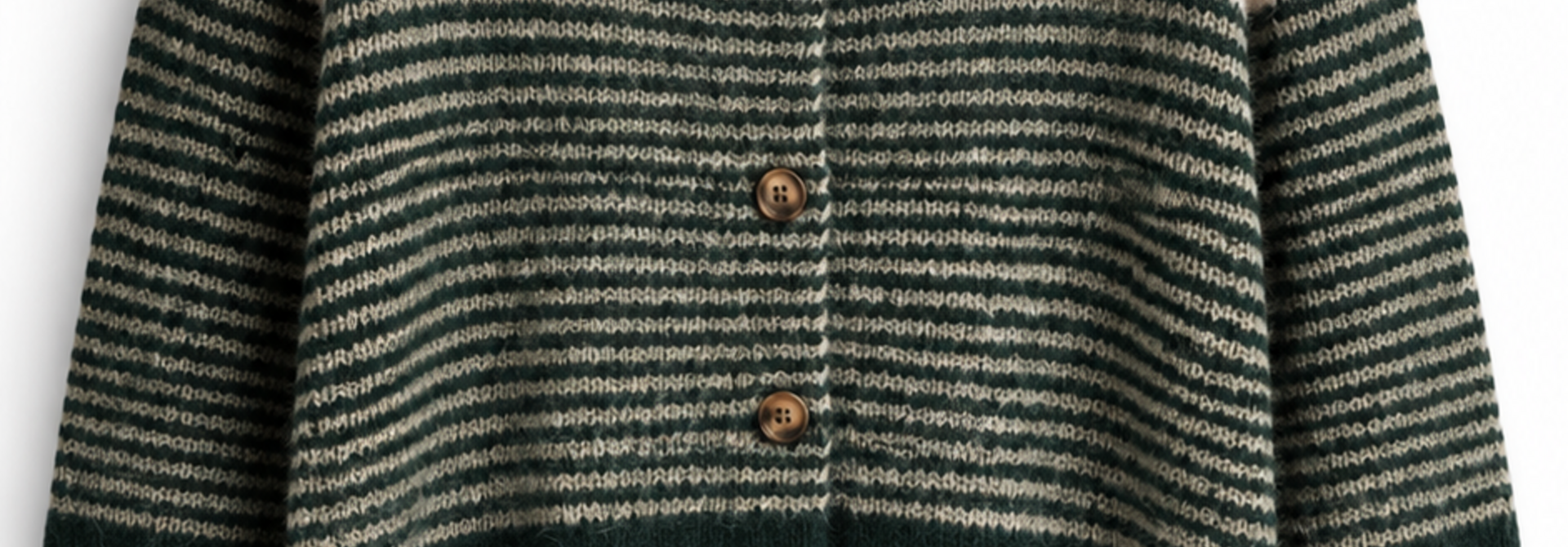 Fara oversized stripped cardigan Pine Green