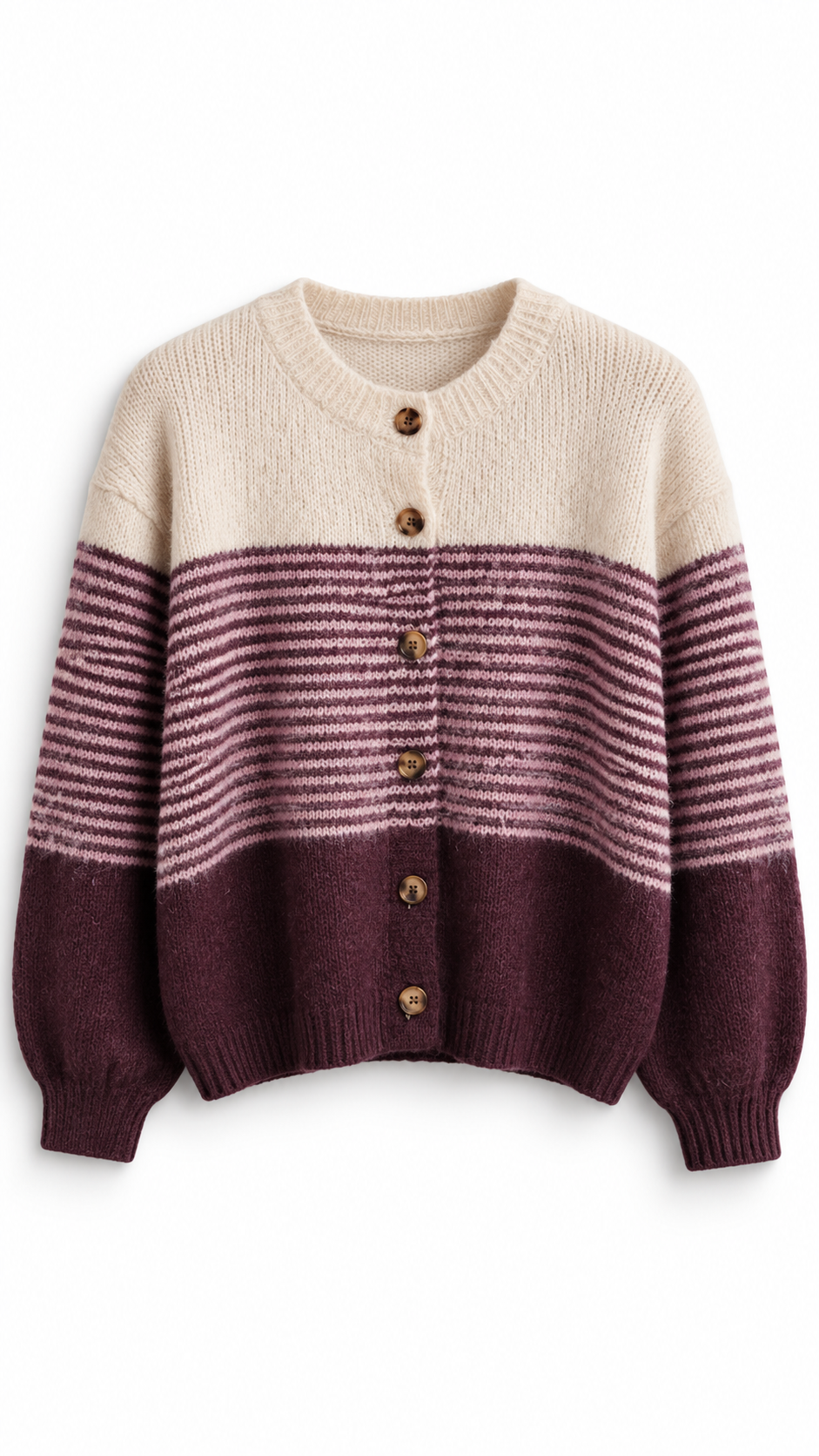 Fara oversized stripped cardigan Bordeaux-1