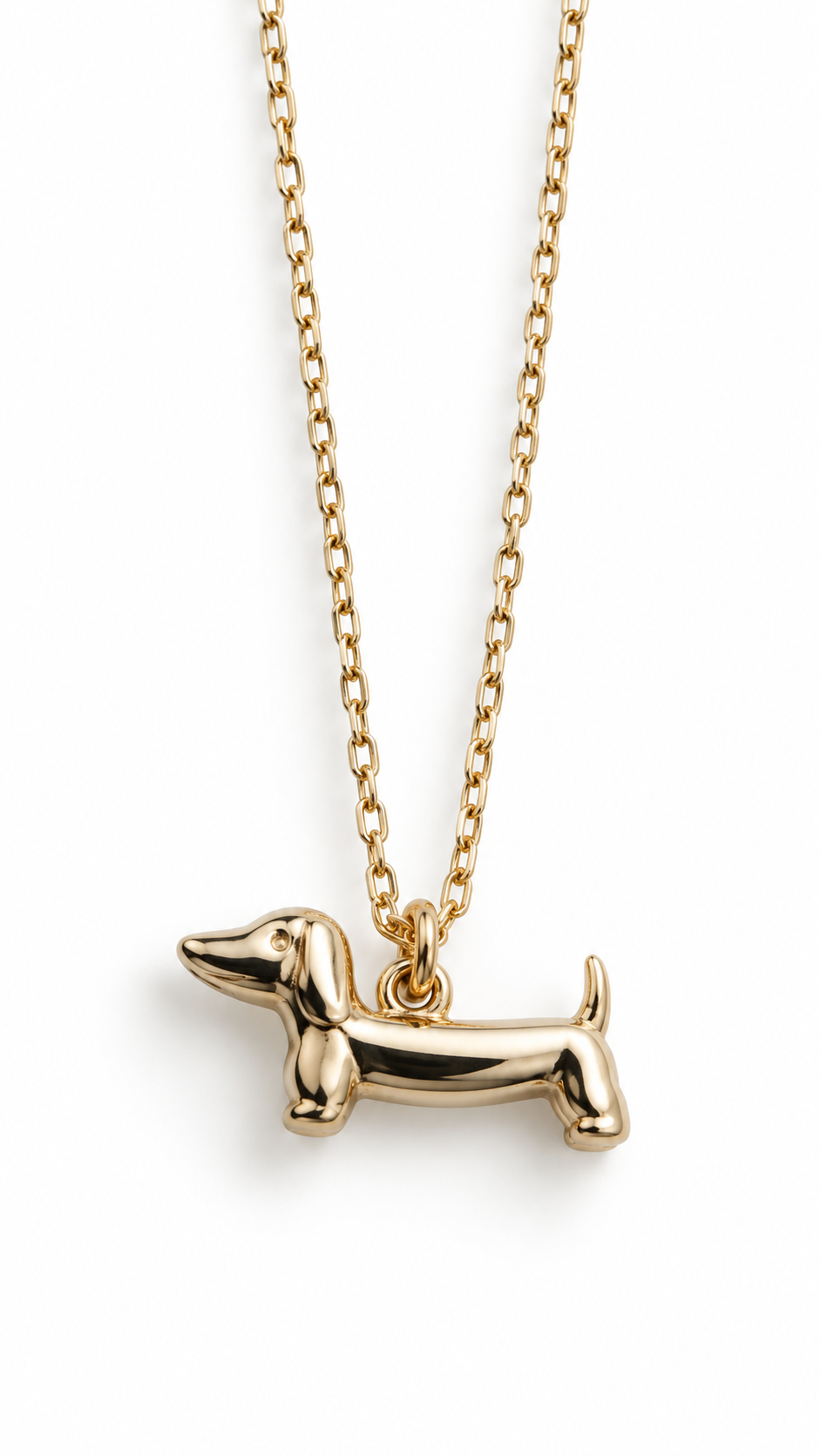 Little dog fine necklace Gold-1