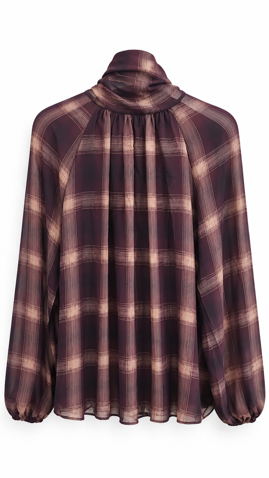 Marcy voile bow blouse Aubergine-2