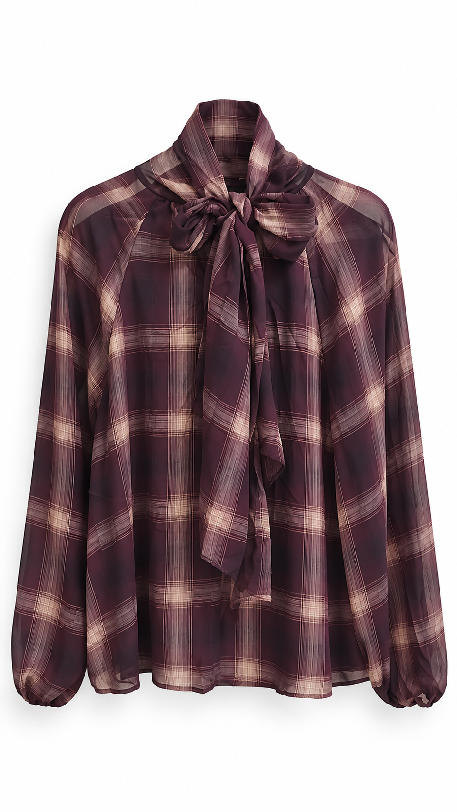 Marcy voile bow blouse Aubergine-1