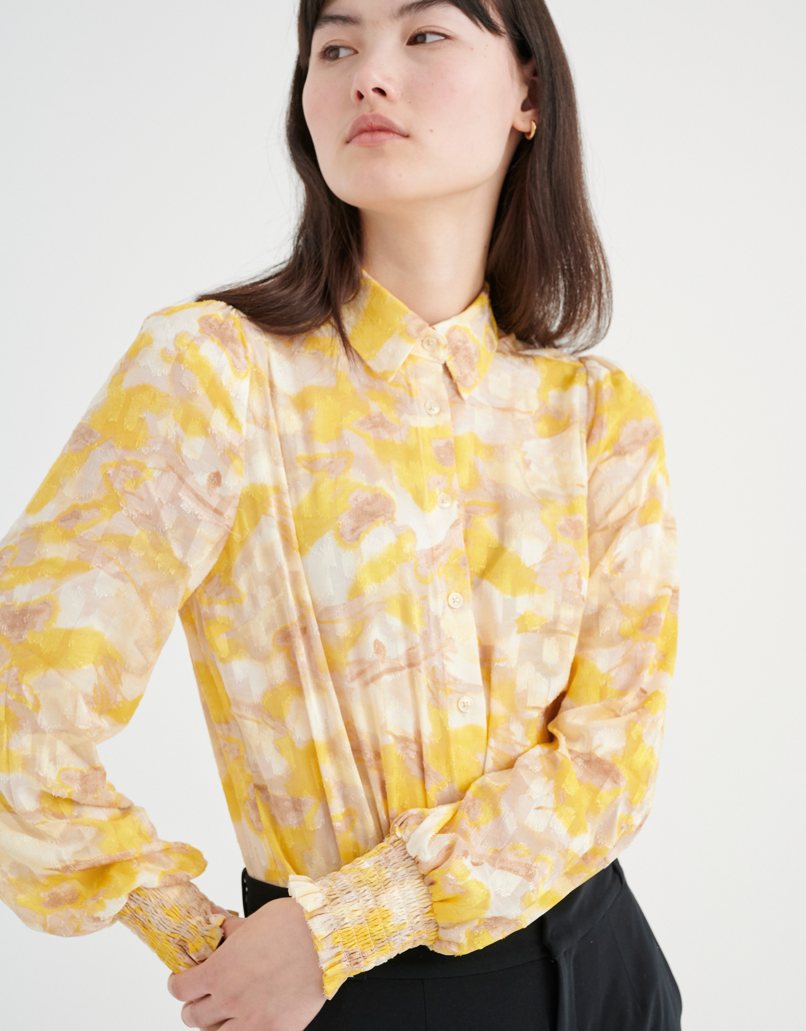 InWear Martha Shirt Yellow Abstract Leaves