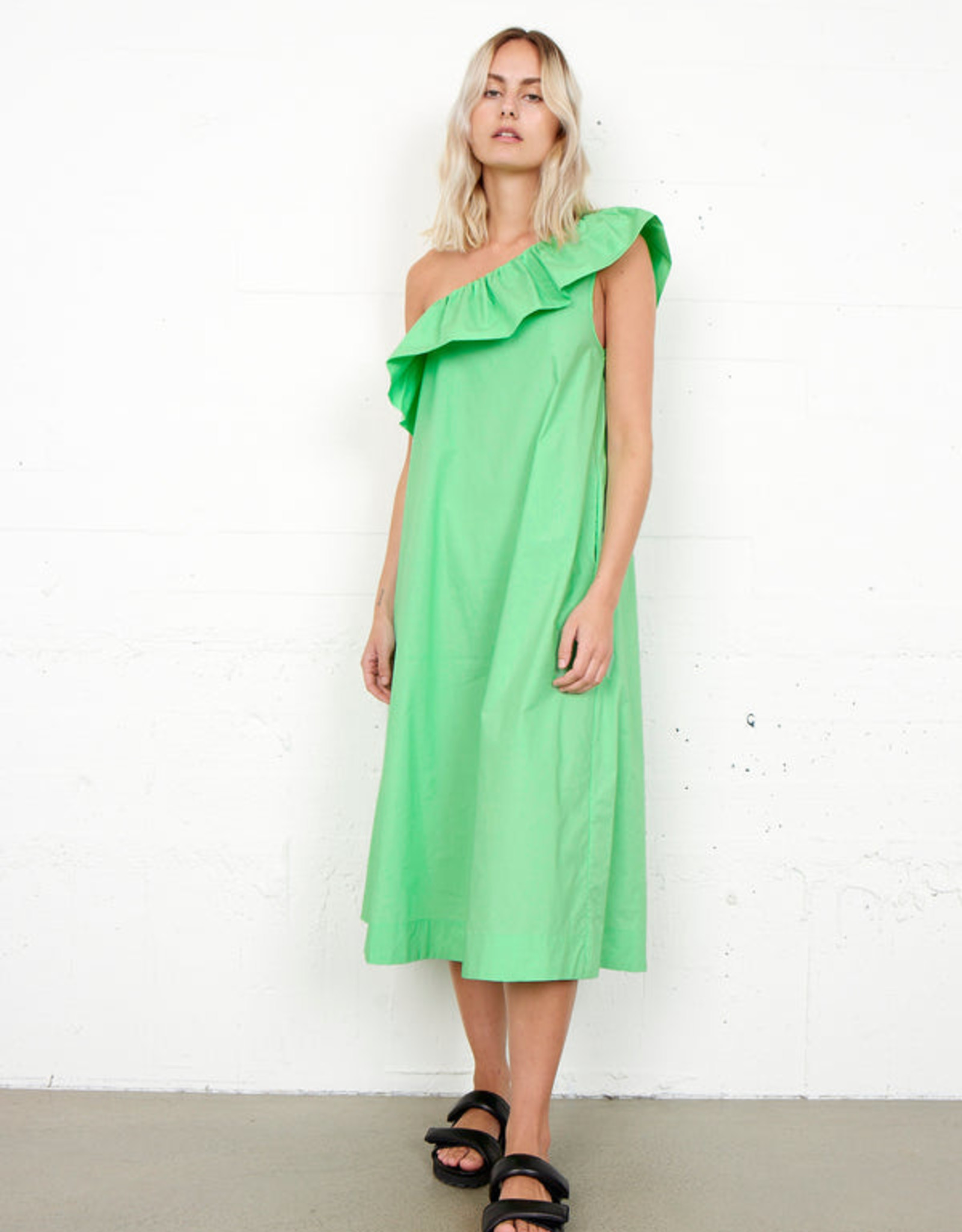 Second Female Jutta One Shoulder Dress Absinthe Green