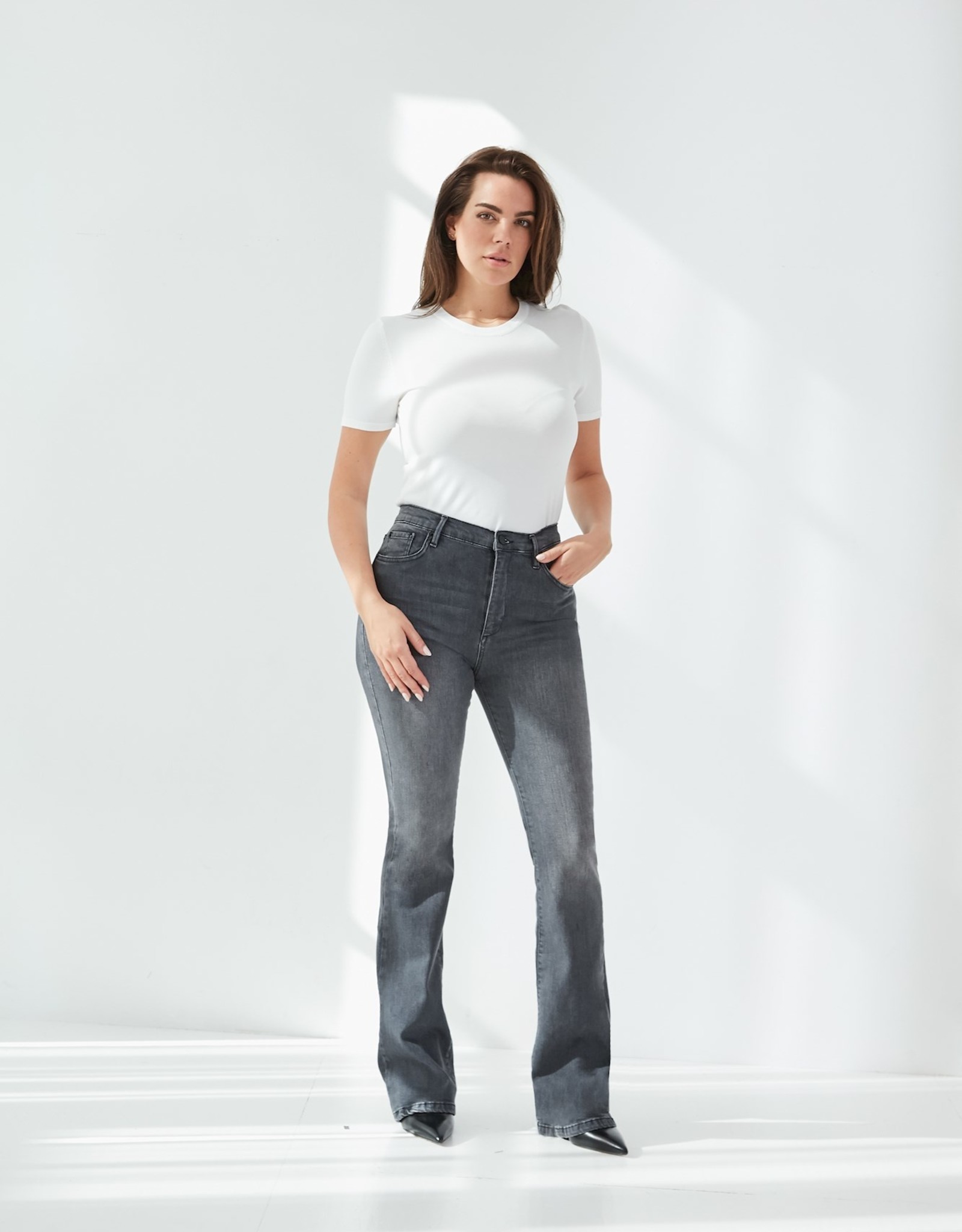 Homage Jane Flared Jeans Mid Grey