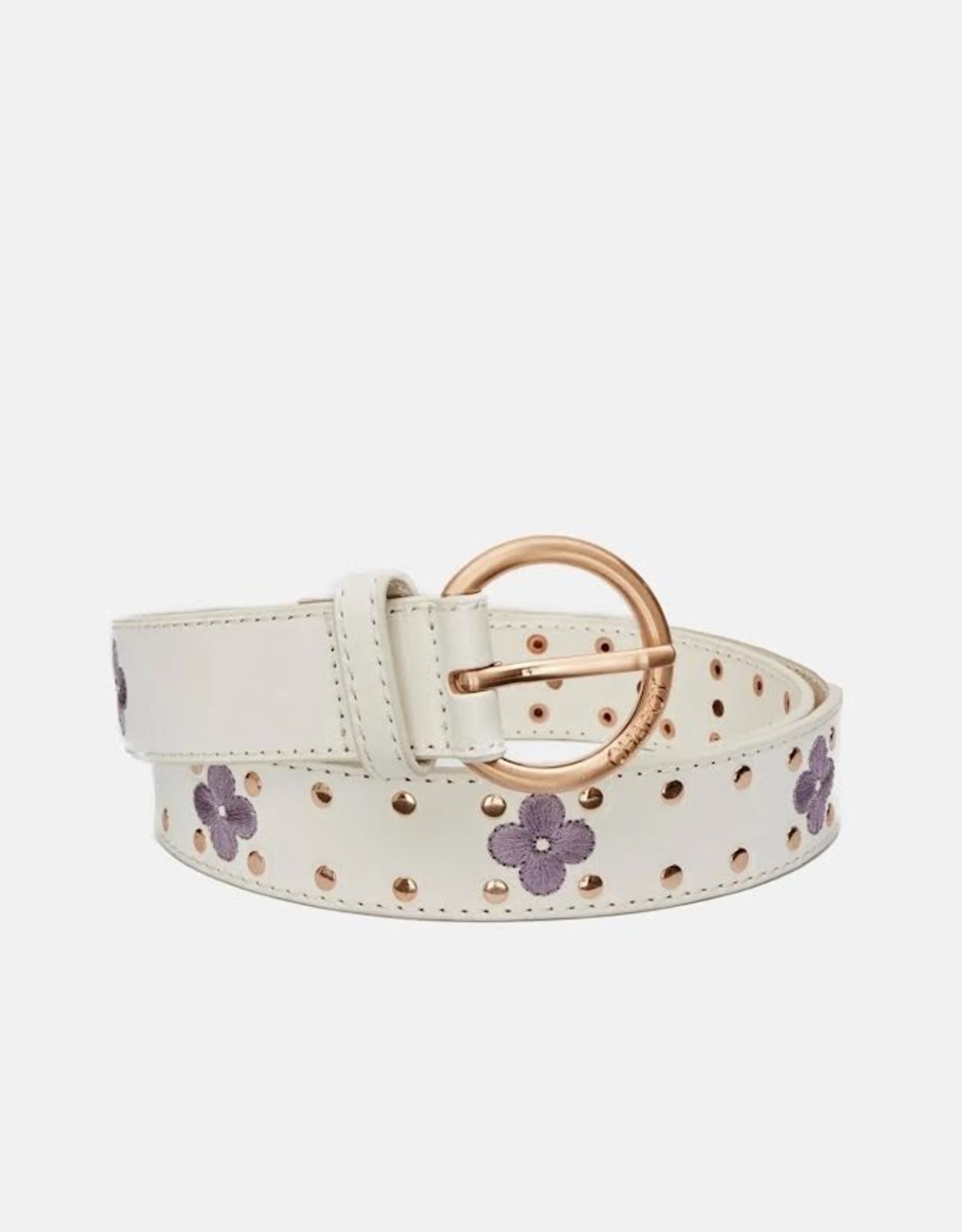 Fabienne Chapot Treboli Studded Belt Cream  White