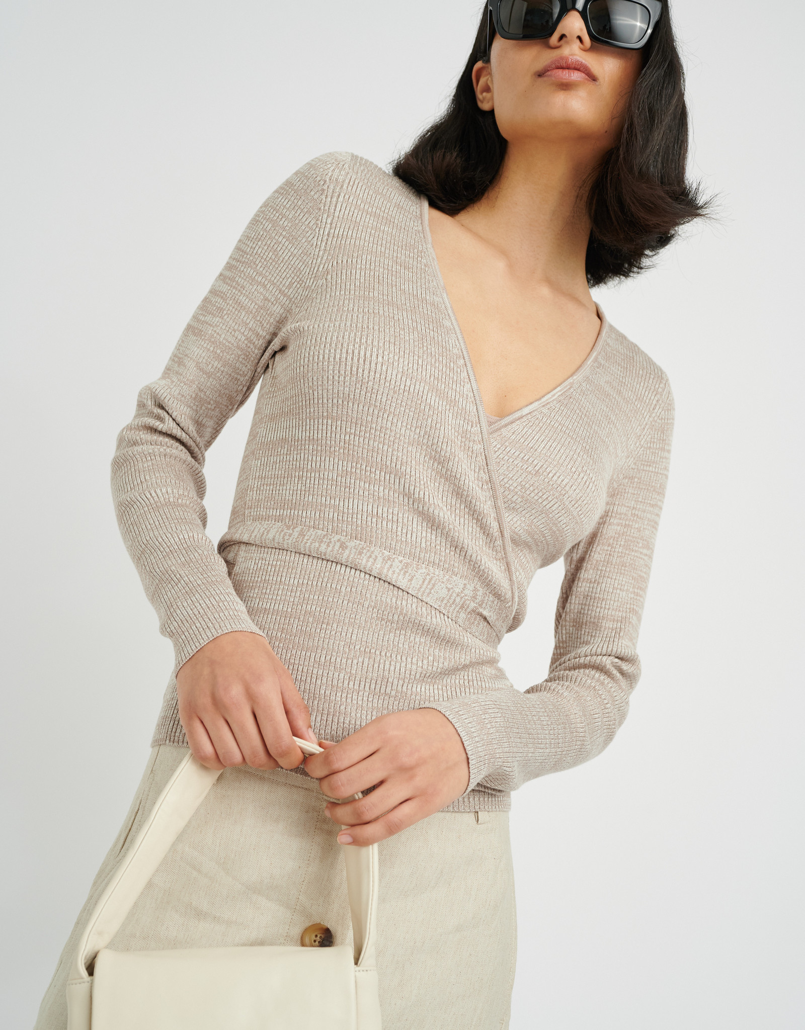 InWear Alora Wrap Cardigan Mocha Grey