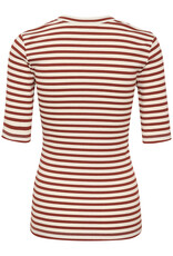 InWear Dagna Striped V T-Shirt Cherry Mahogany