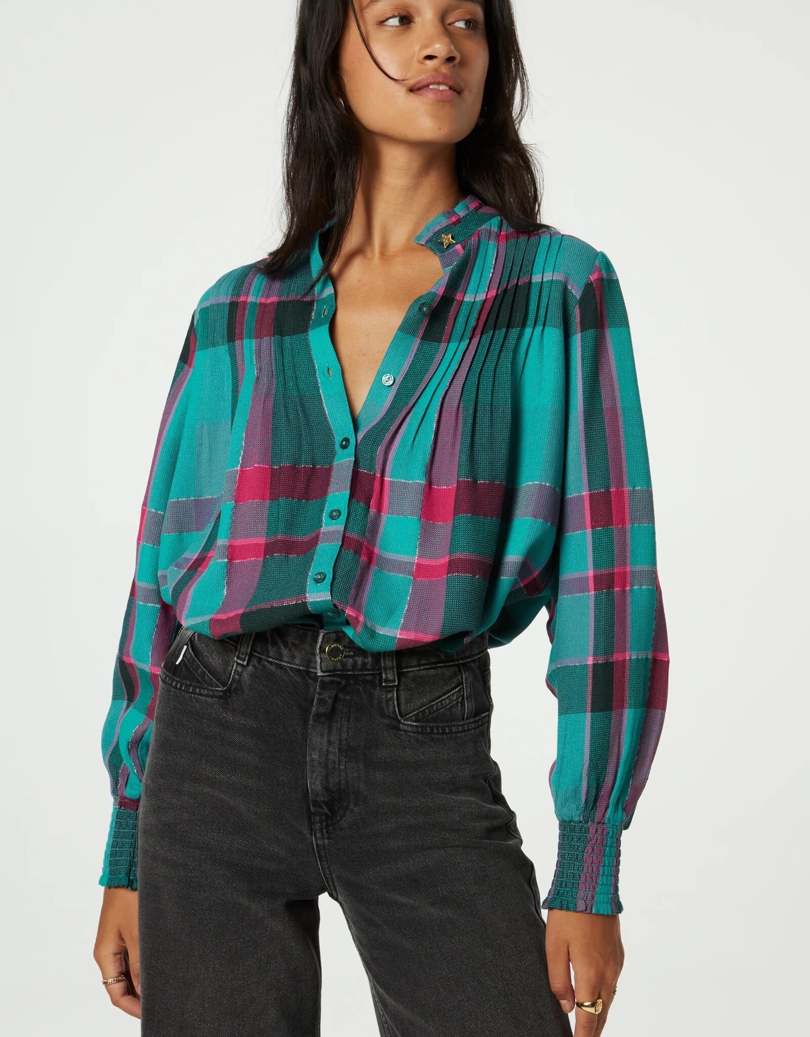 Fabienne Chapot Lucky Blouse Bright Teal