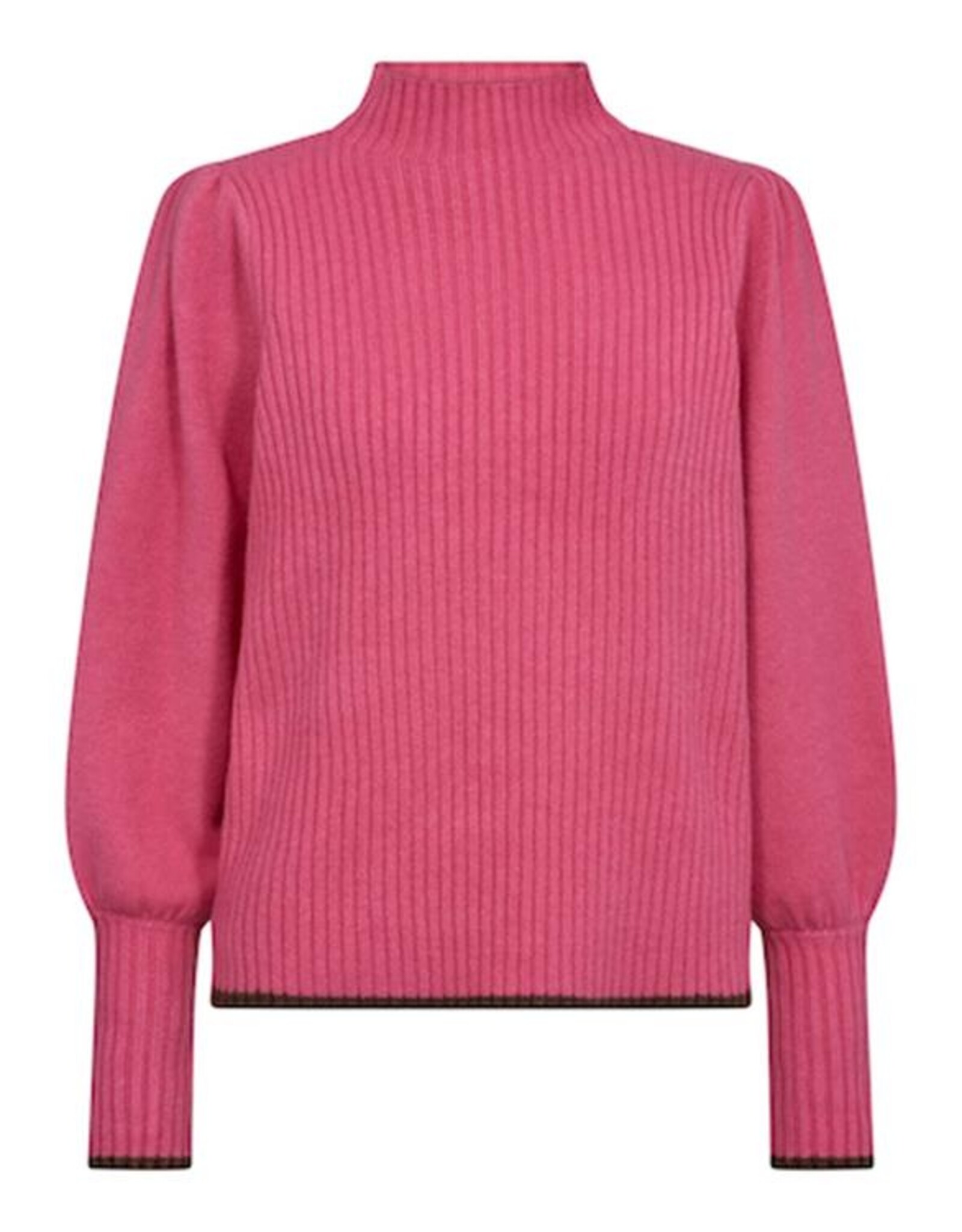 Co'Couture Row Puff Rib Knit Pink