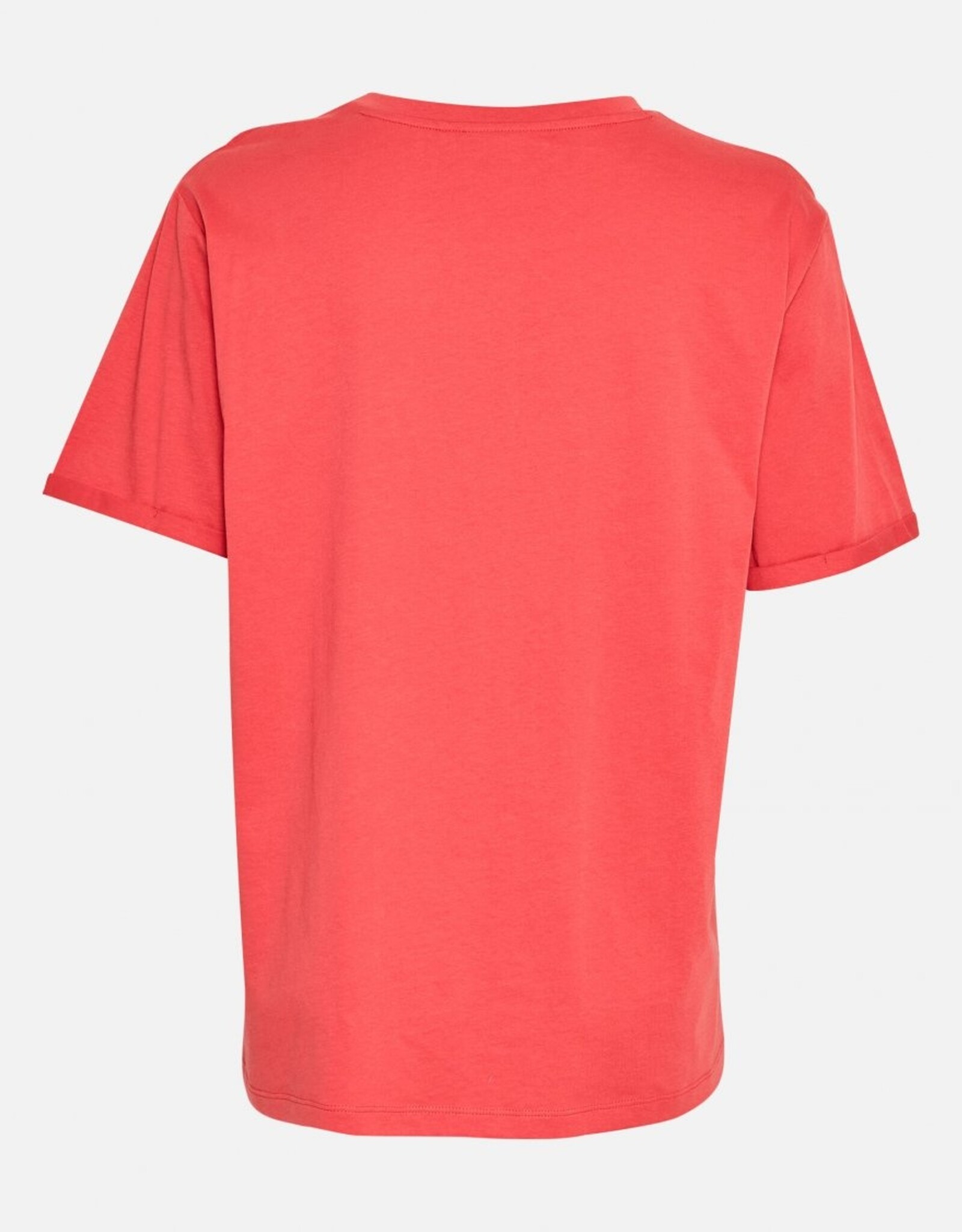 Moss Copenhagen Terina Organic Small Logo Tee Mineral Red