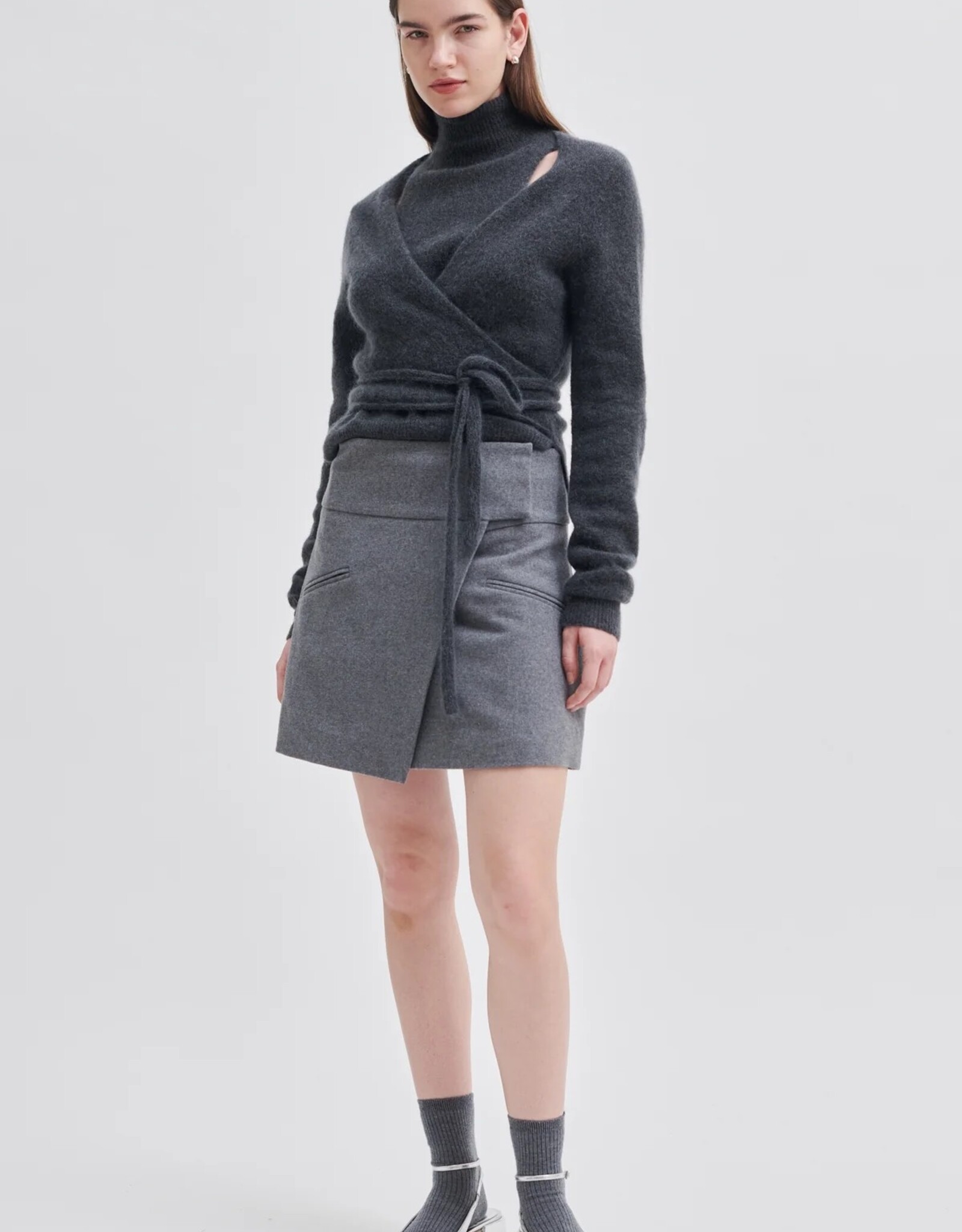 Second Female Daring Skirt Grey Melange