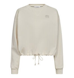 Co'Couture Clean Crop Tie Sweat Off White