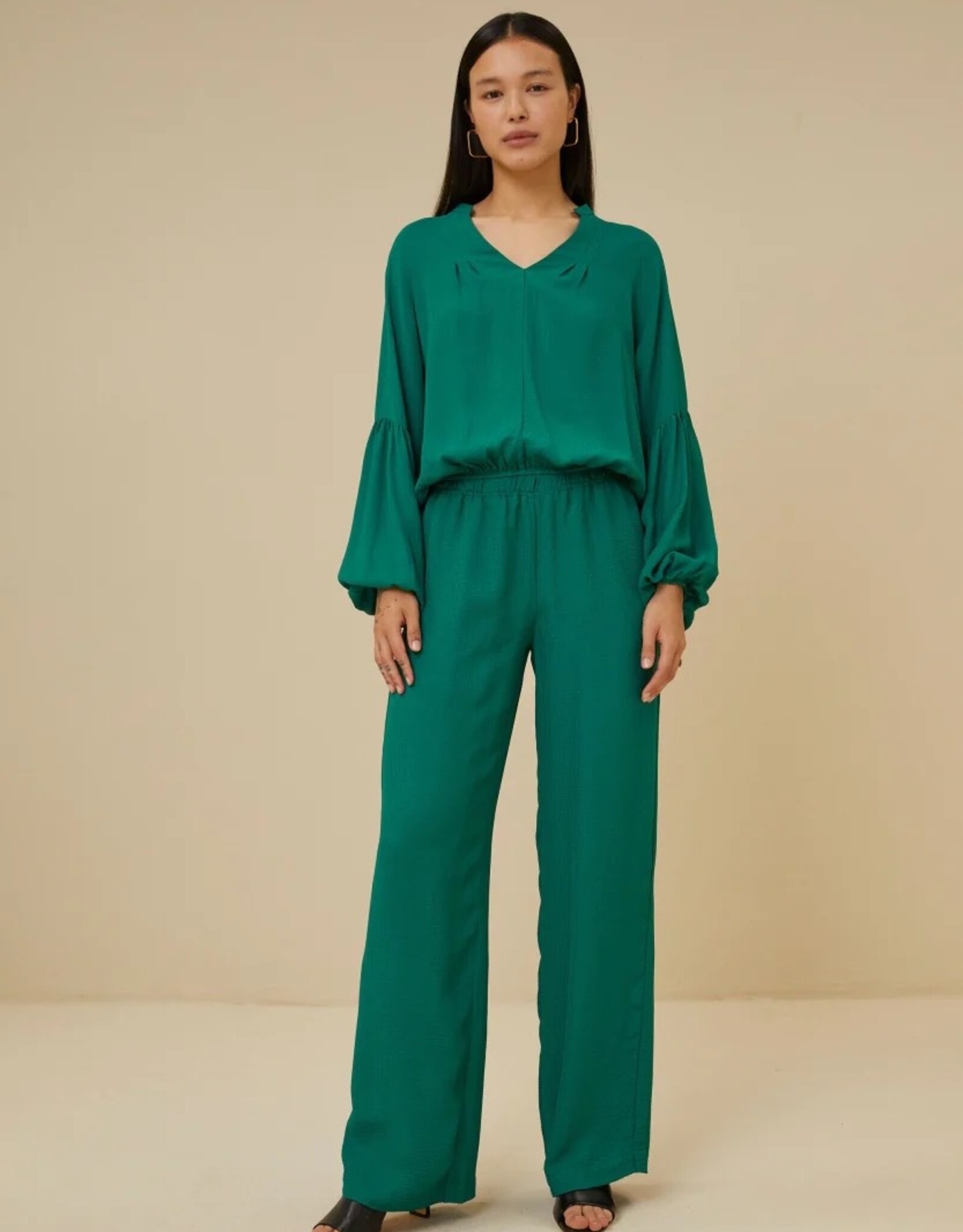 By Bar Robyn Satin Stripe Pant Evergreen