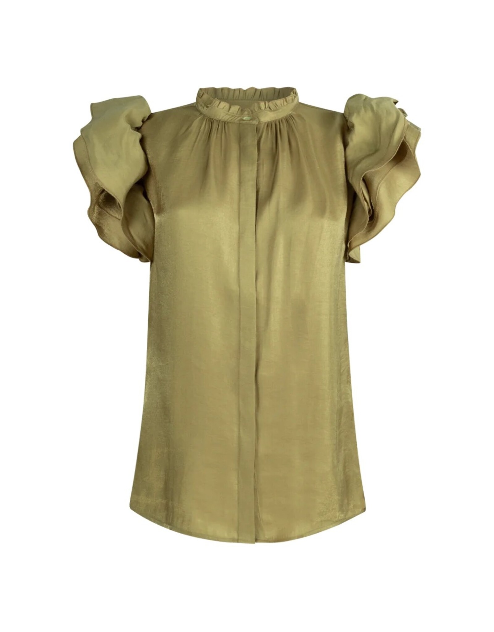 Aaiko Gezana Shimmery Top Savanna Green