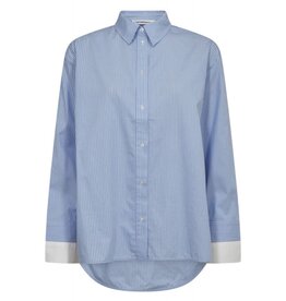 Co'Couture Double Cuff Stripe Shirt Pale Blue