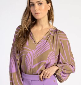 Aaiko Alanza Print Top Savanna Green