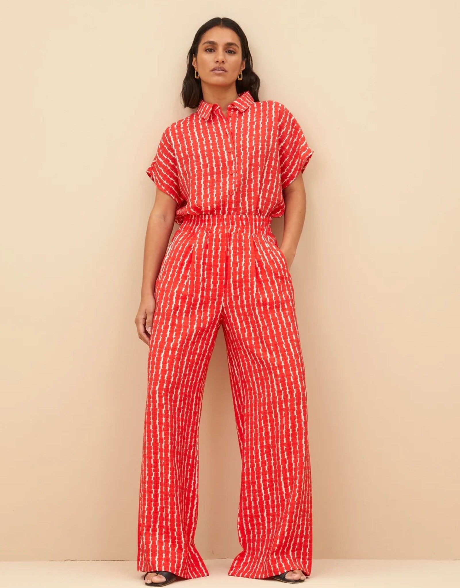 By Bar Benji Red Groove Print Pant