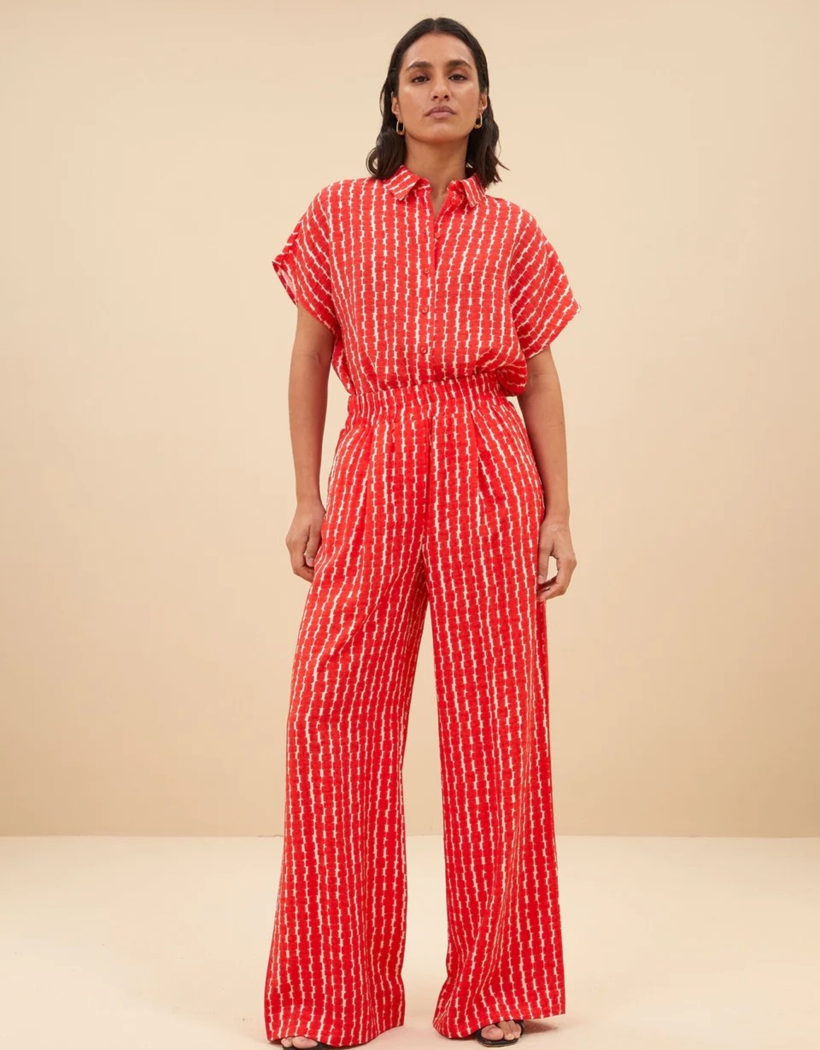 By Bar Benji Red Groove Print Pant