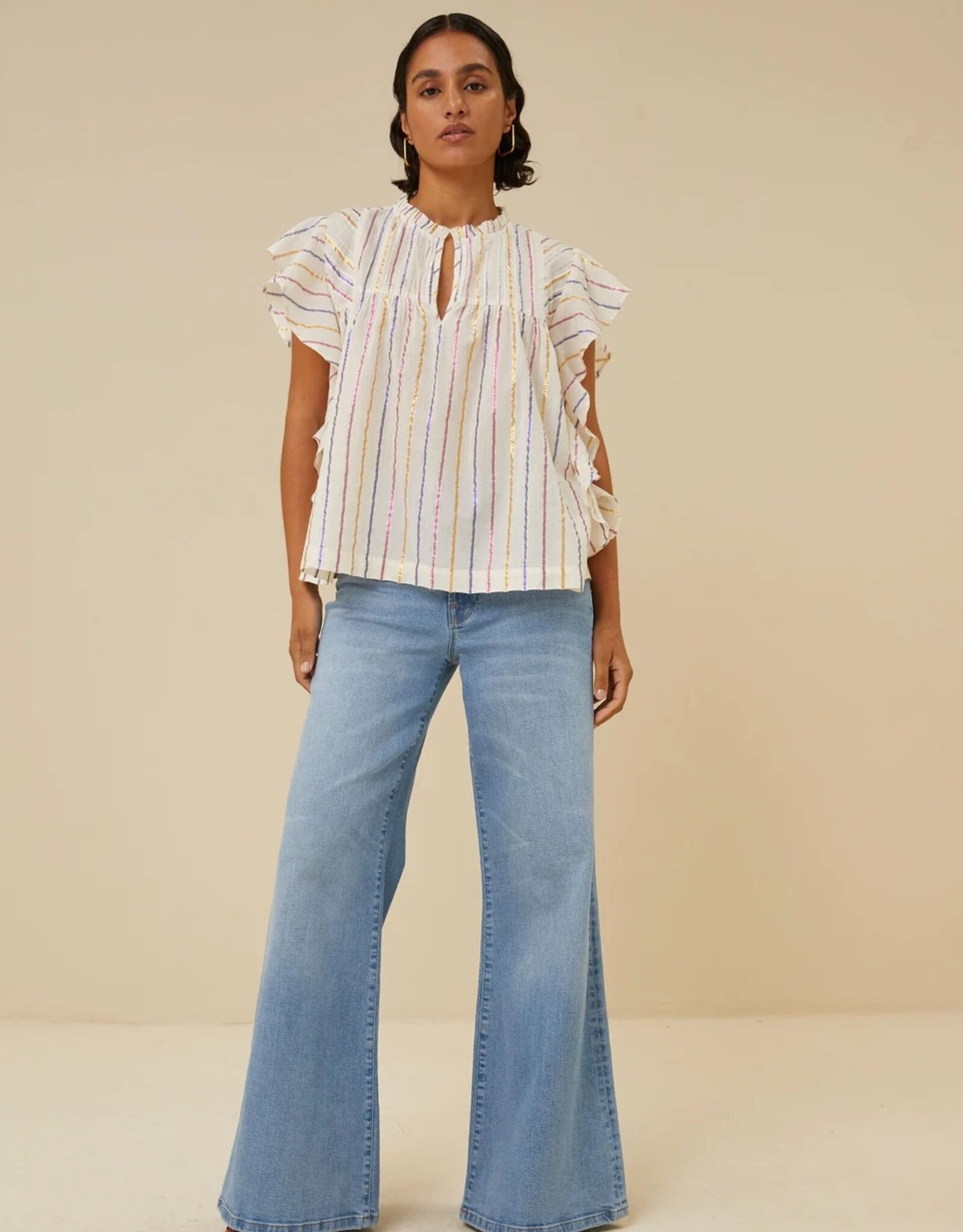 By Bar Danee La Stripe Blouse Cerise