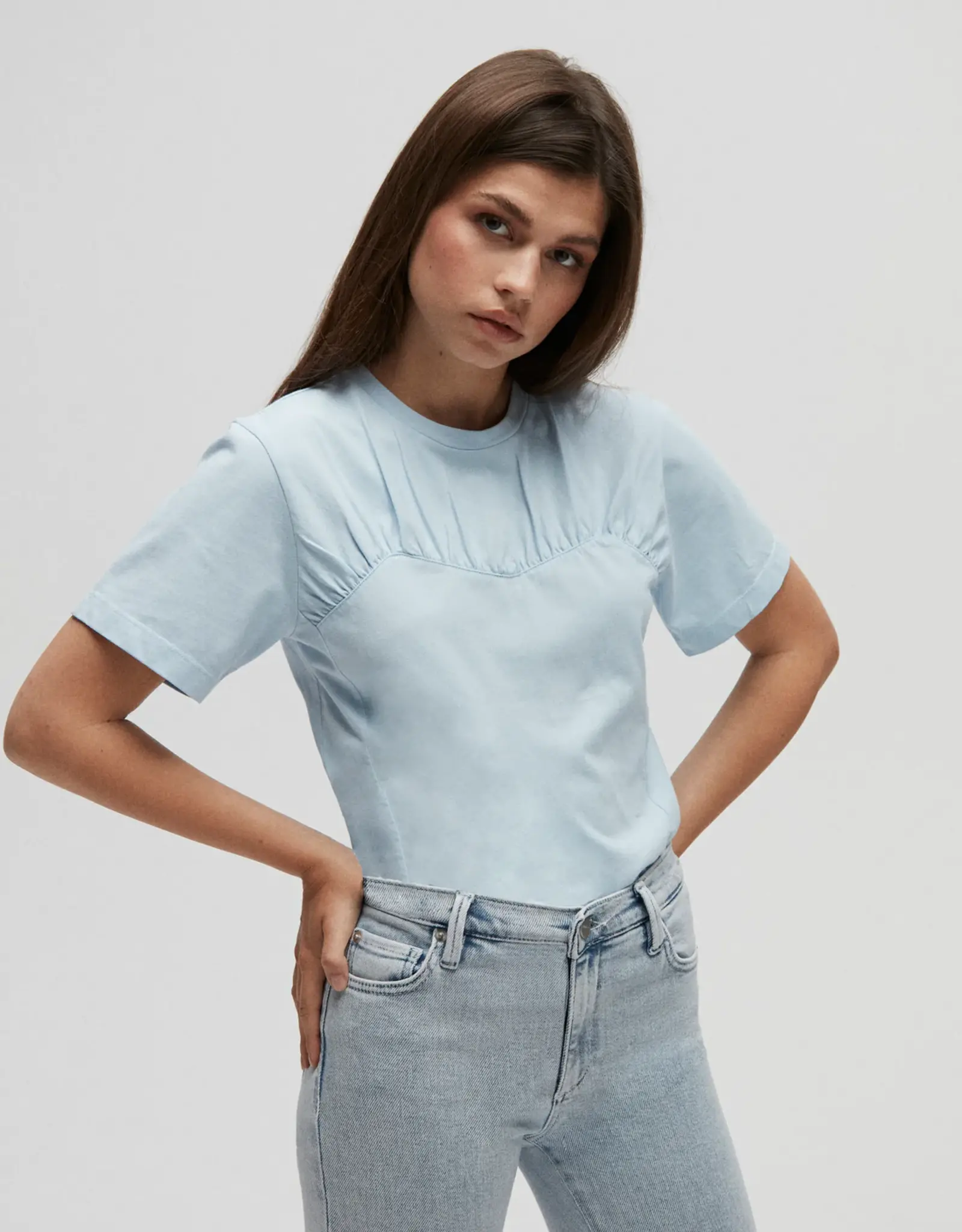 Homage T-shirt With Gathering Light Blue