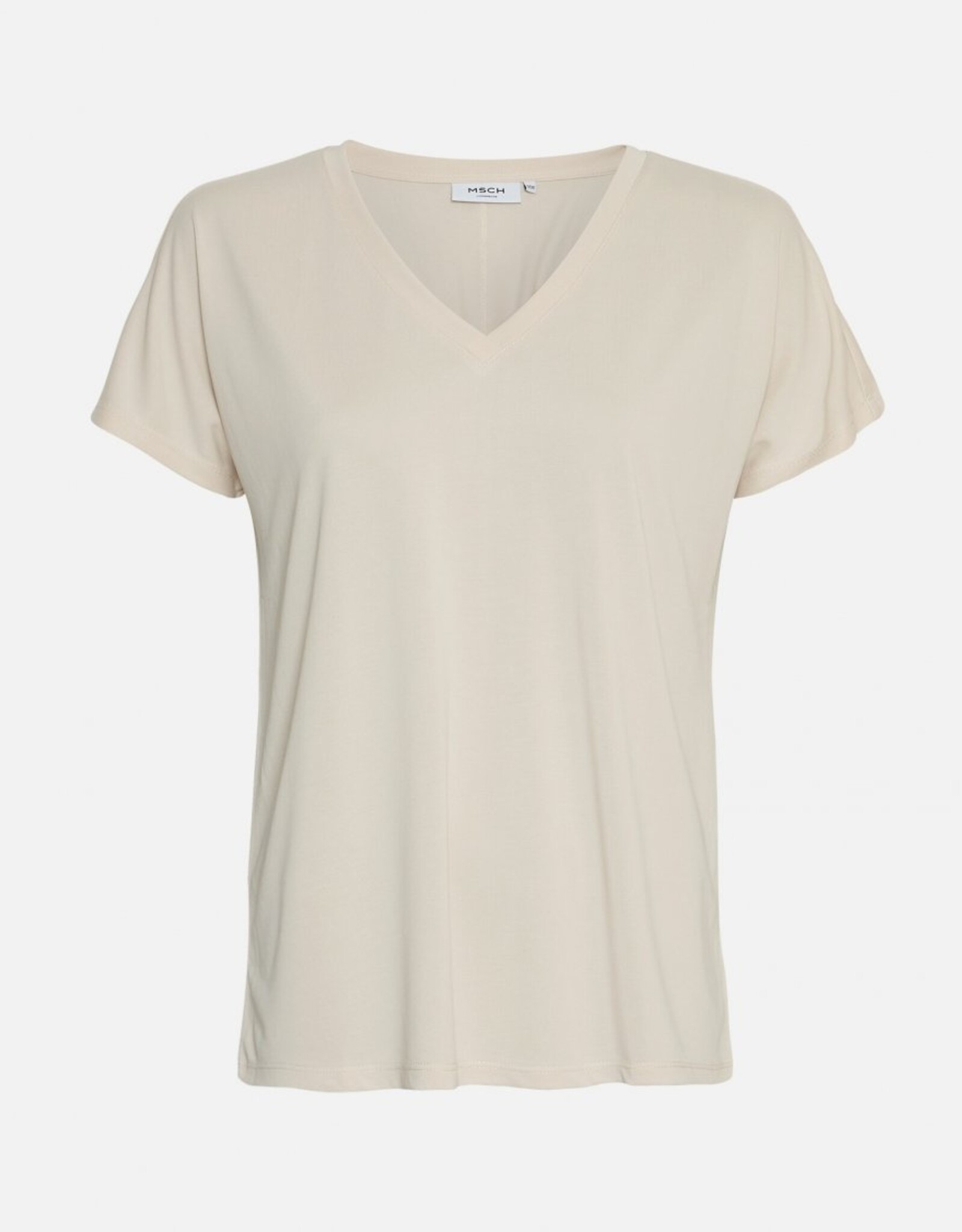 Moss Copenhagen Fenya Modal V neck Tee Oatmeal