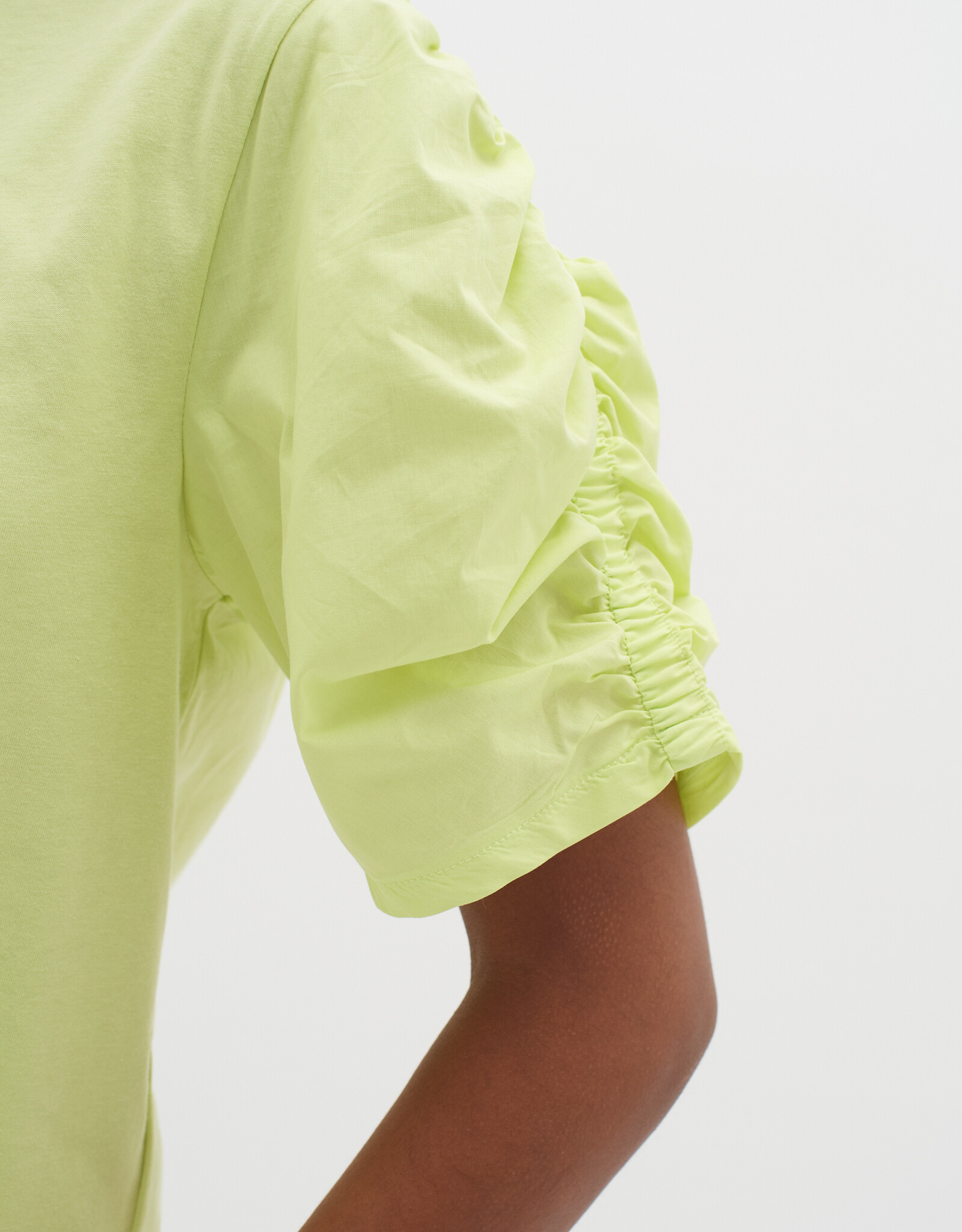 InWear Payana Woven Trim T-Shirt Lime Sorbet