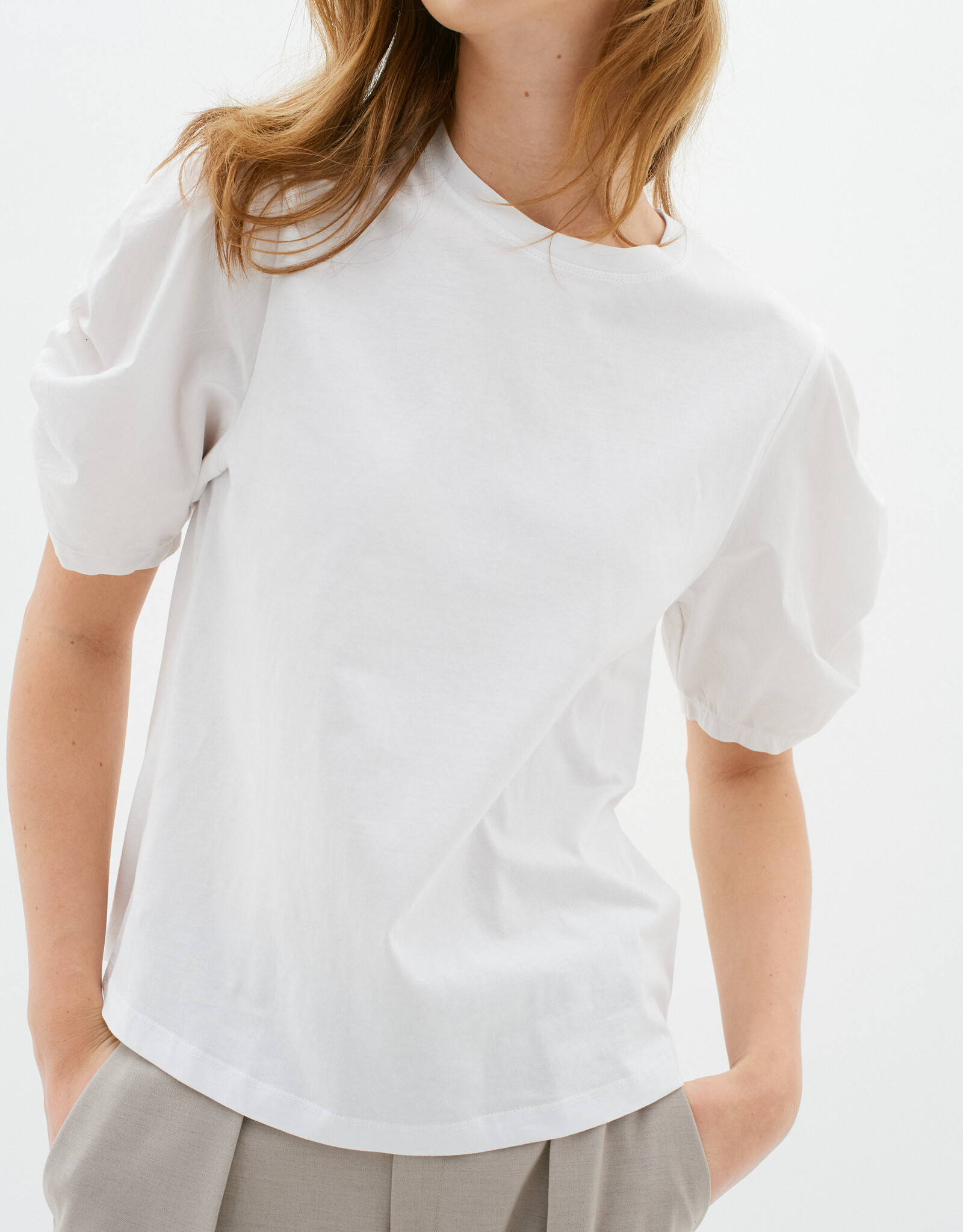 InWear Payana Woven Trim T-Shirt Pure White