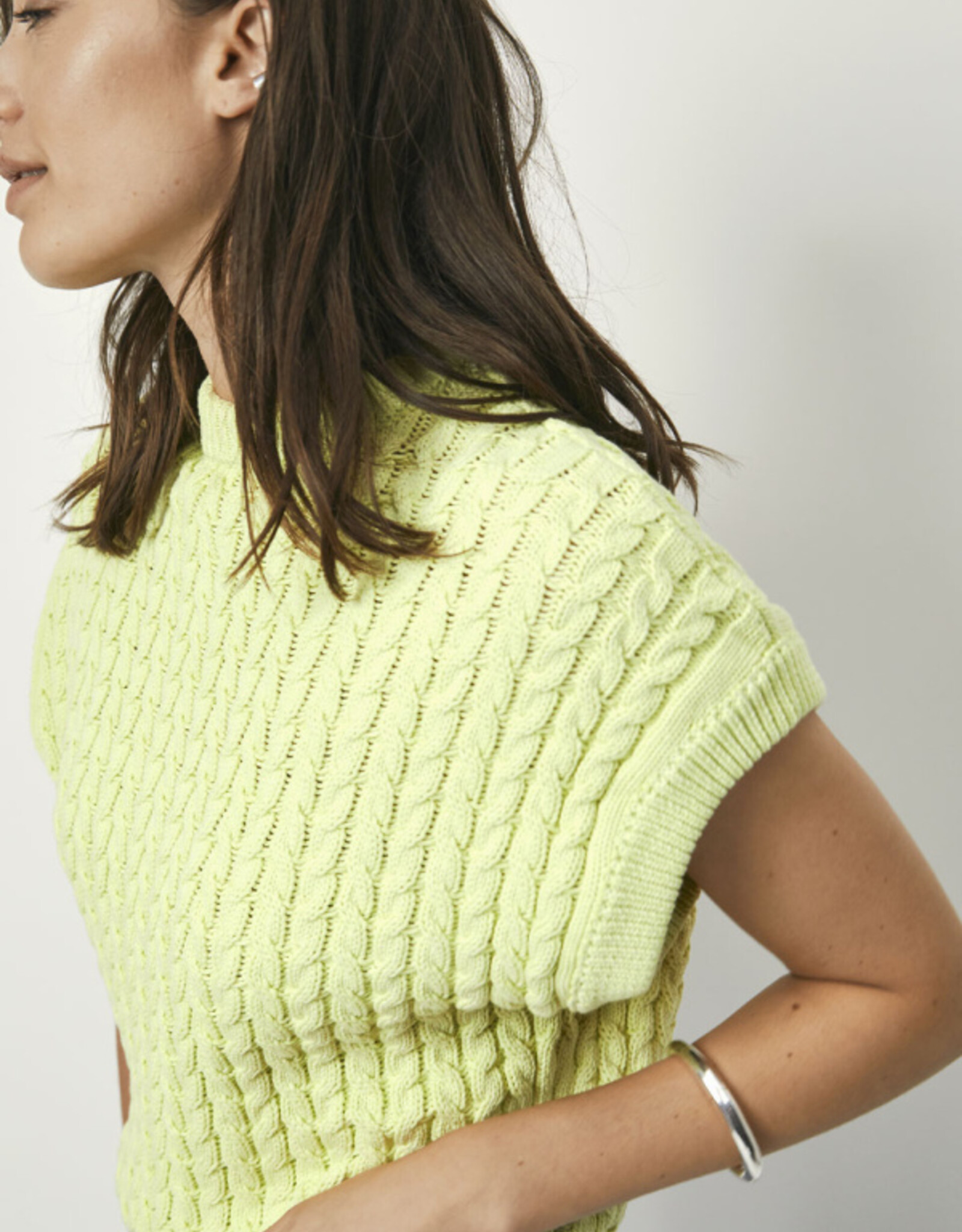 Dante 6 Cobra Cable Knit Top Bitter Lime