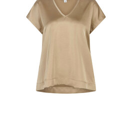 Dante 6 Luiza Satin V-neck Top Dry Sand