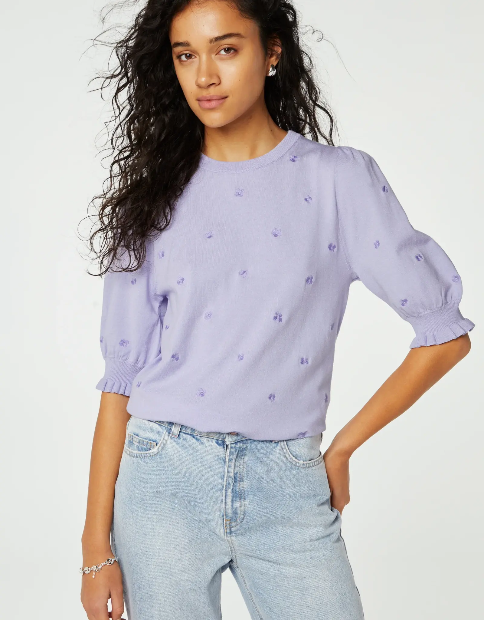 Fabienne Chapot Holly Short Sleeve Pullover Faded Lila