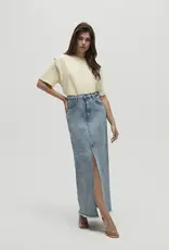 Homage Long Denim Skirt With Slit Mid Vintage