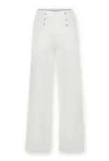 Homage Lauren Cropped Wide Leg With Button Detail Off White