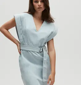 Homage Denim Statement Dress Light Blue Wash